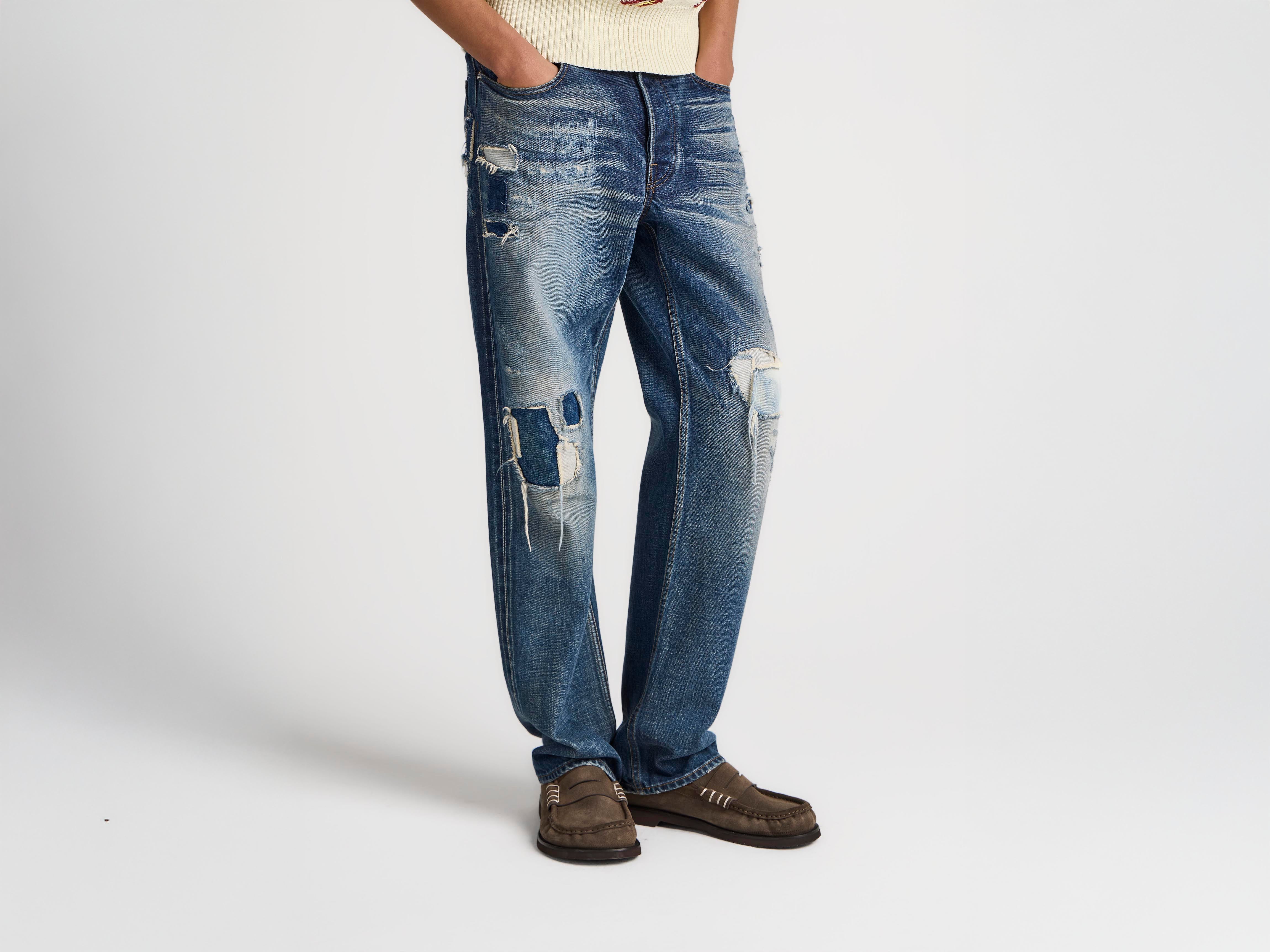J.W.Anderson Jeans Straight Leg Jeans Herren Dunkelblau Selvedge
