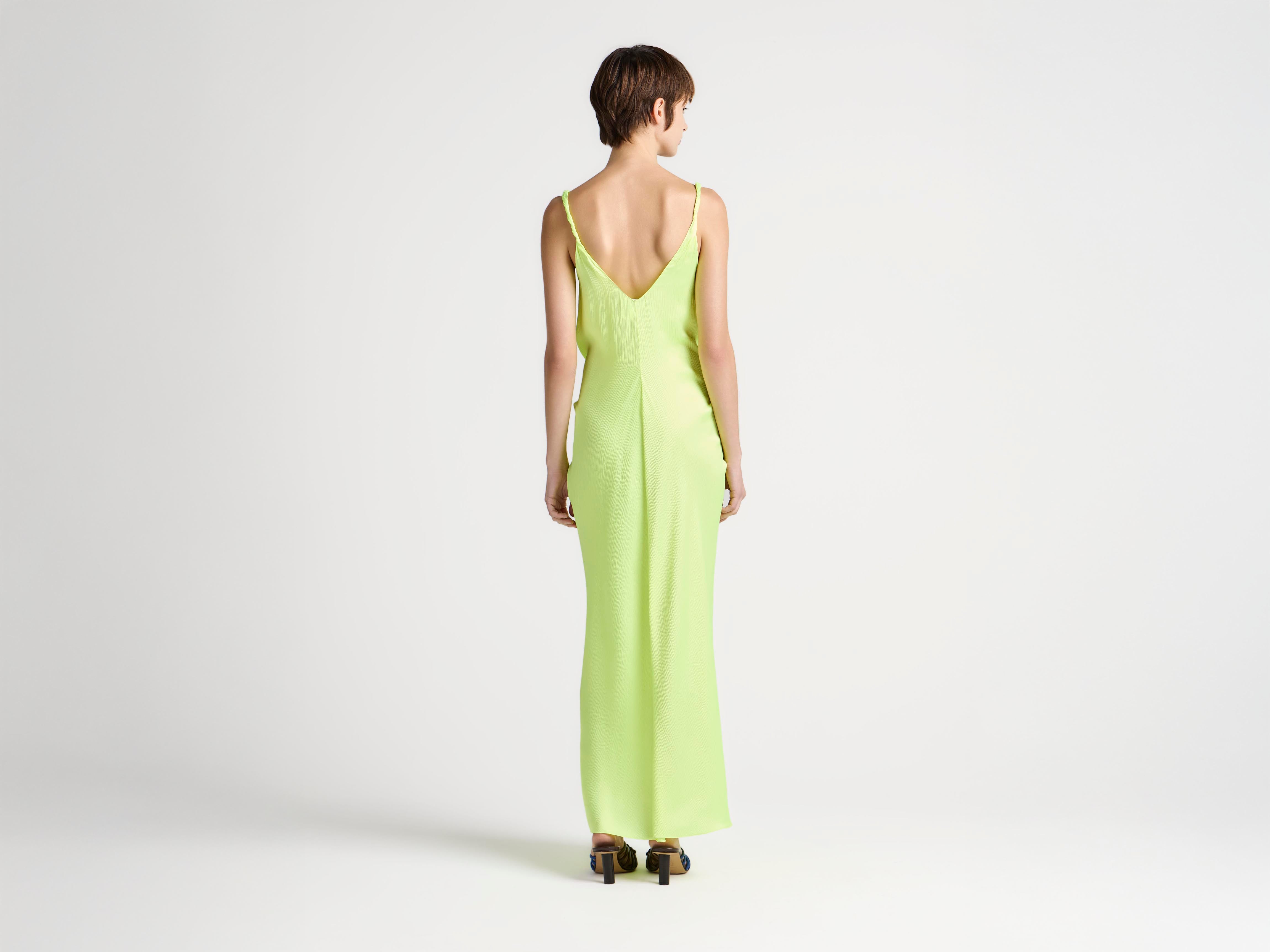 J.W.Anderson Knotted Waist Kleid Fluro Gelb Seide