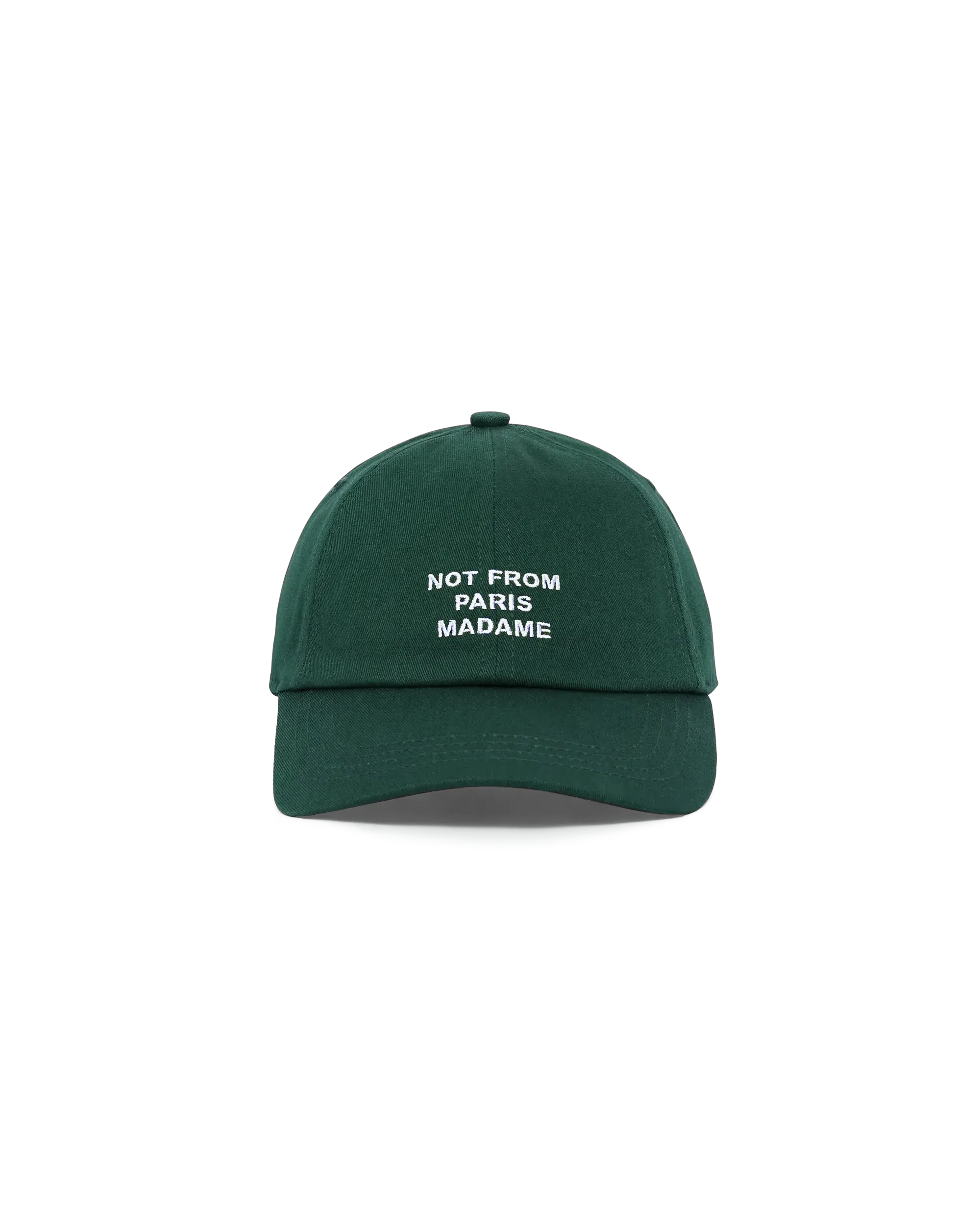 Drôle De Monsieur La Casquette Slogan Cap Dunkelgrün Baumwolle