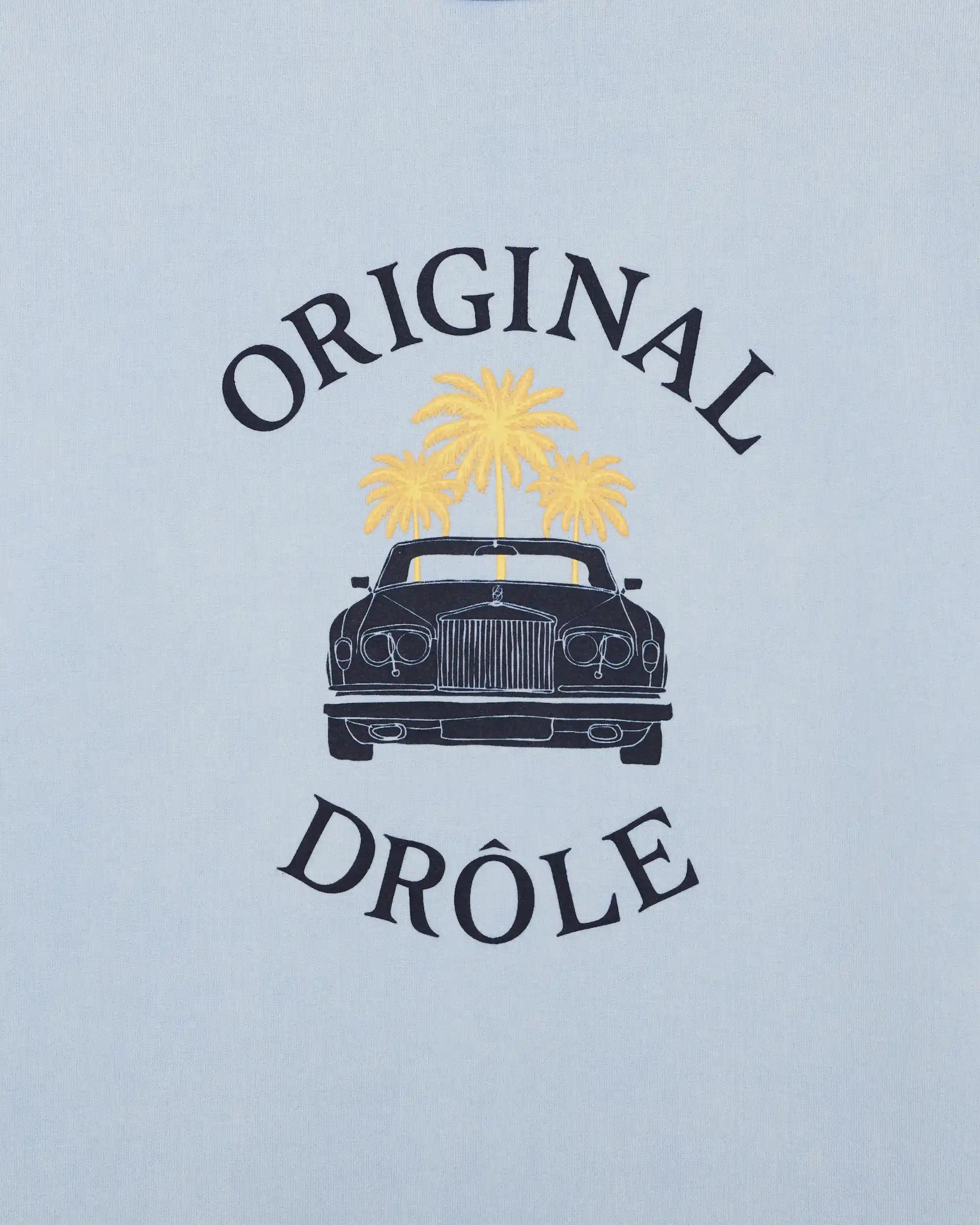 Drôle De Monsieur Washed Car Palms T-Shirt Hellblau M