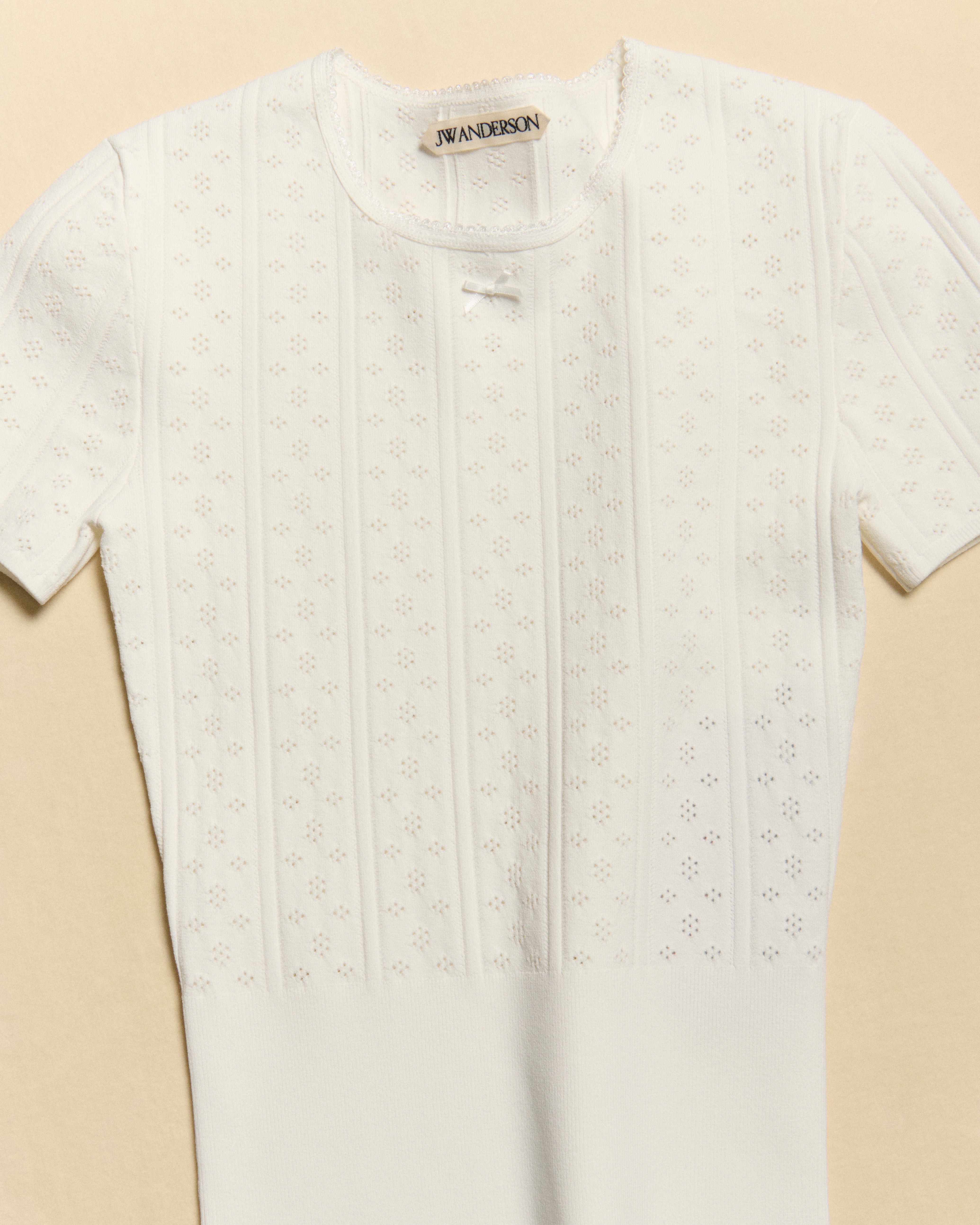 J.W.Anderson Knitwear Pointelle T-Shirt Damen Weiß