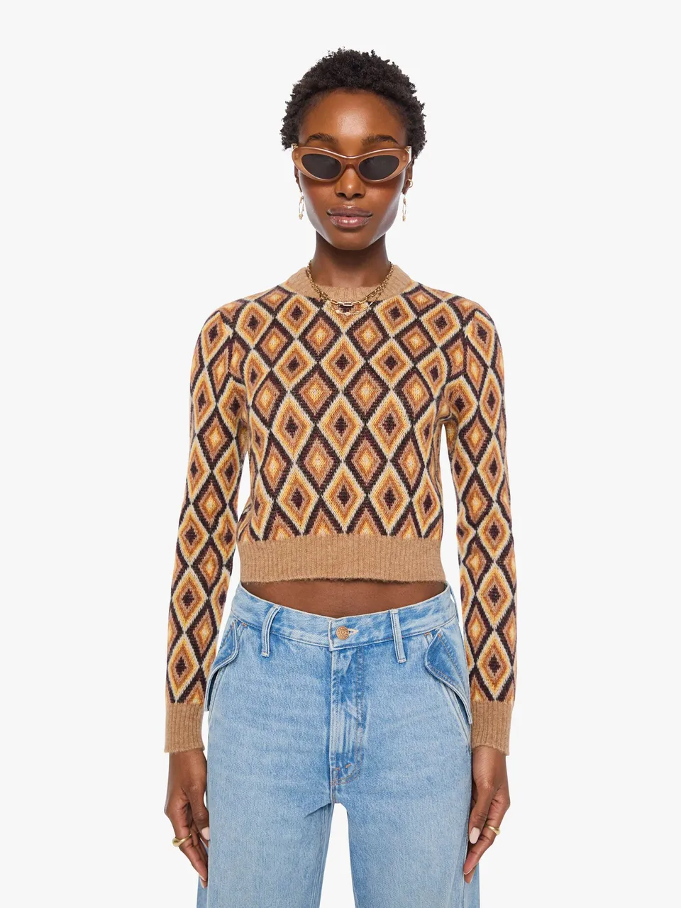 Mother The Crop Jumper Strickpullover Beeswax Alpaka Cropped