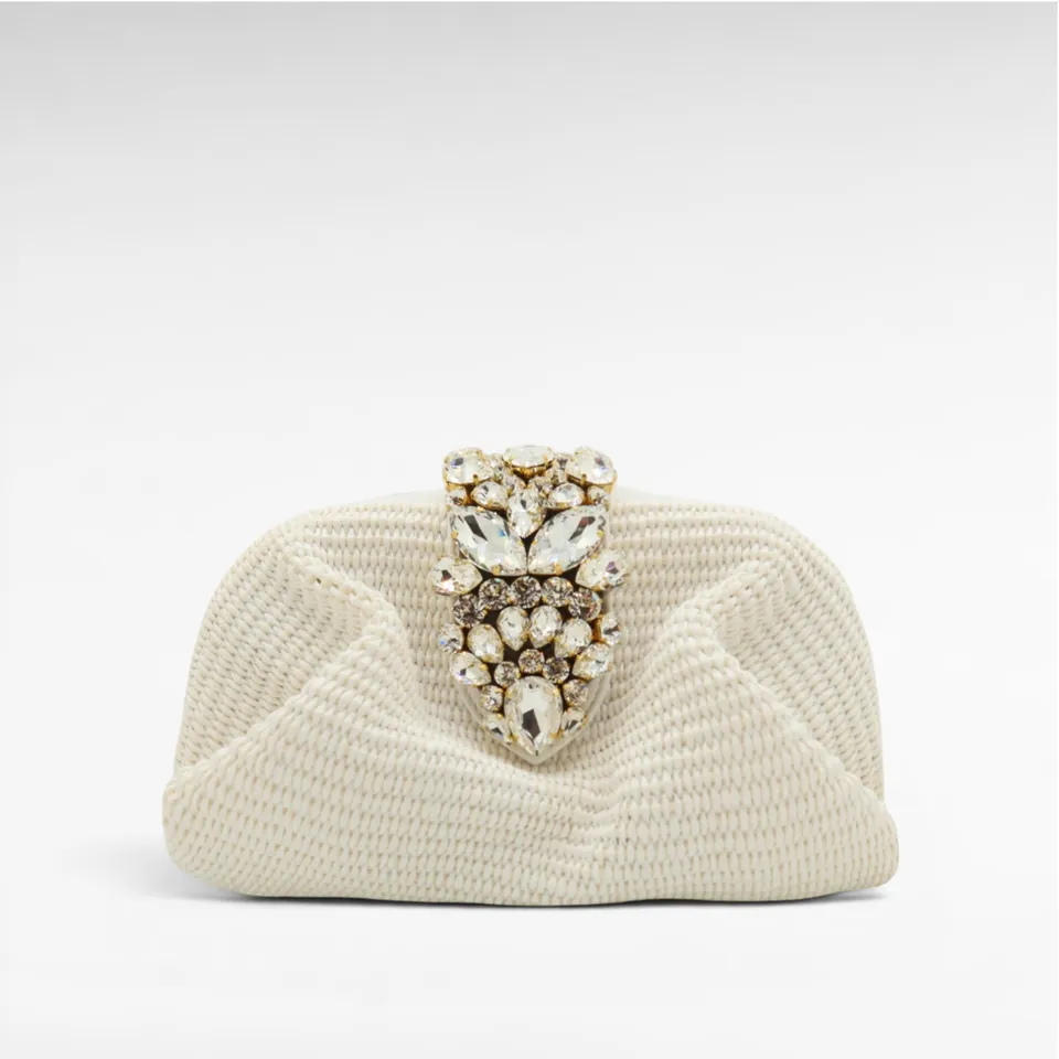 Gedebe Antibes Raffia Handtasche Steine