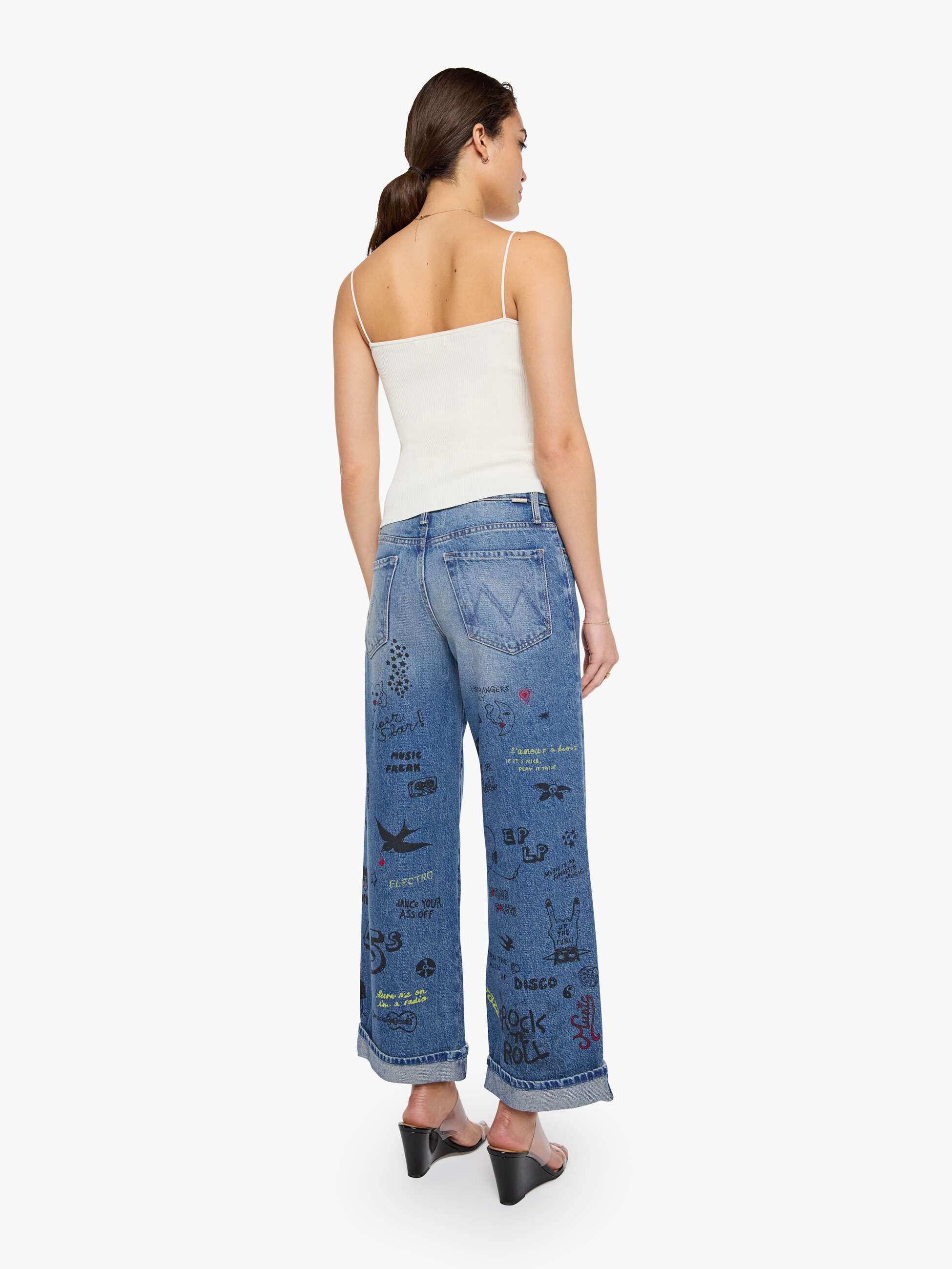 MOTHER SNACKS! Smoothie Flood Cuff Jeans Tootsie Mittelblau