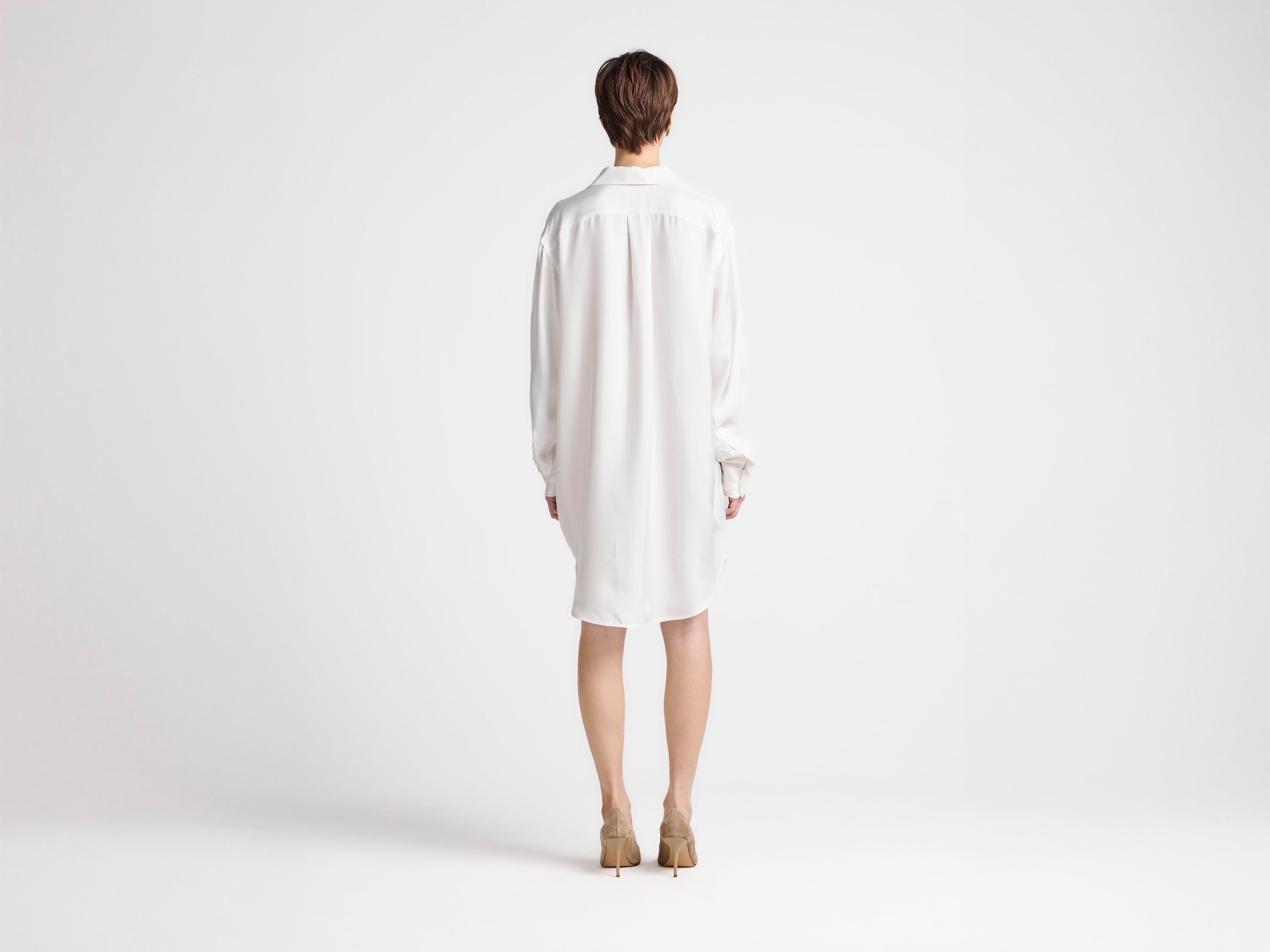 J.W.Anderson Tuxedo Drape Seidenkleid Off-White