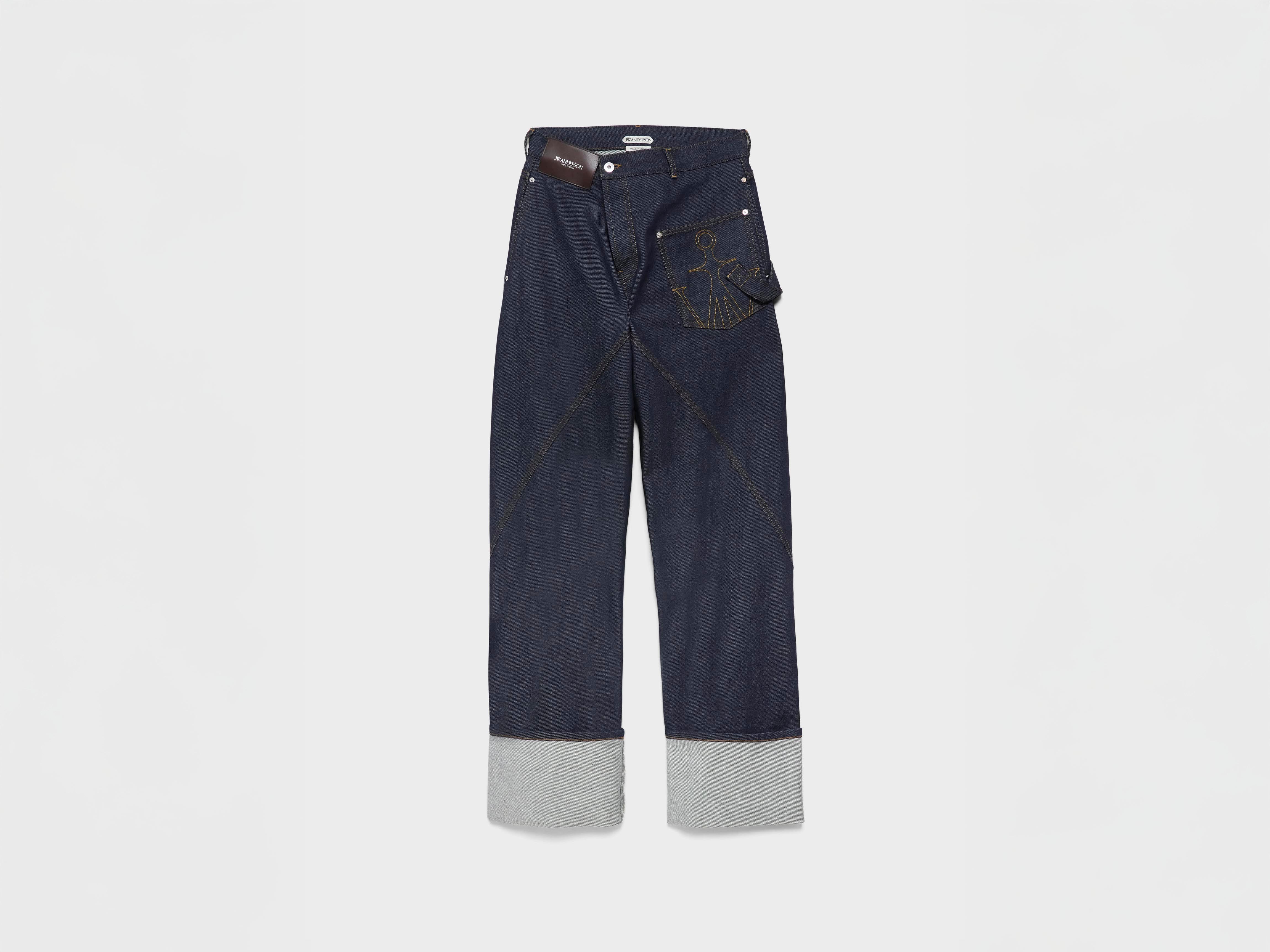J.W.Anderson Twisted Turn-Up Workwear Denim Jeans Indigo