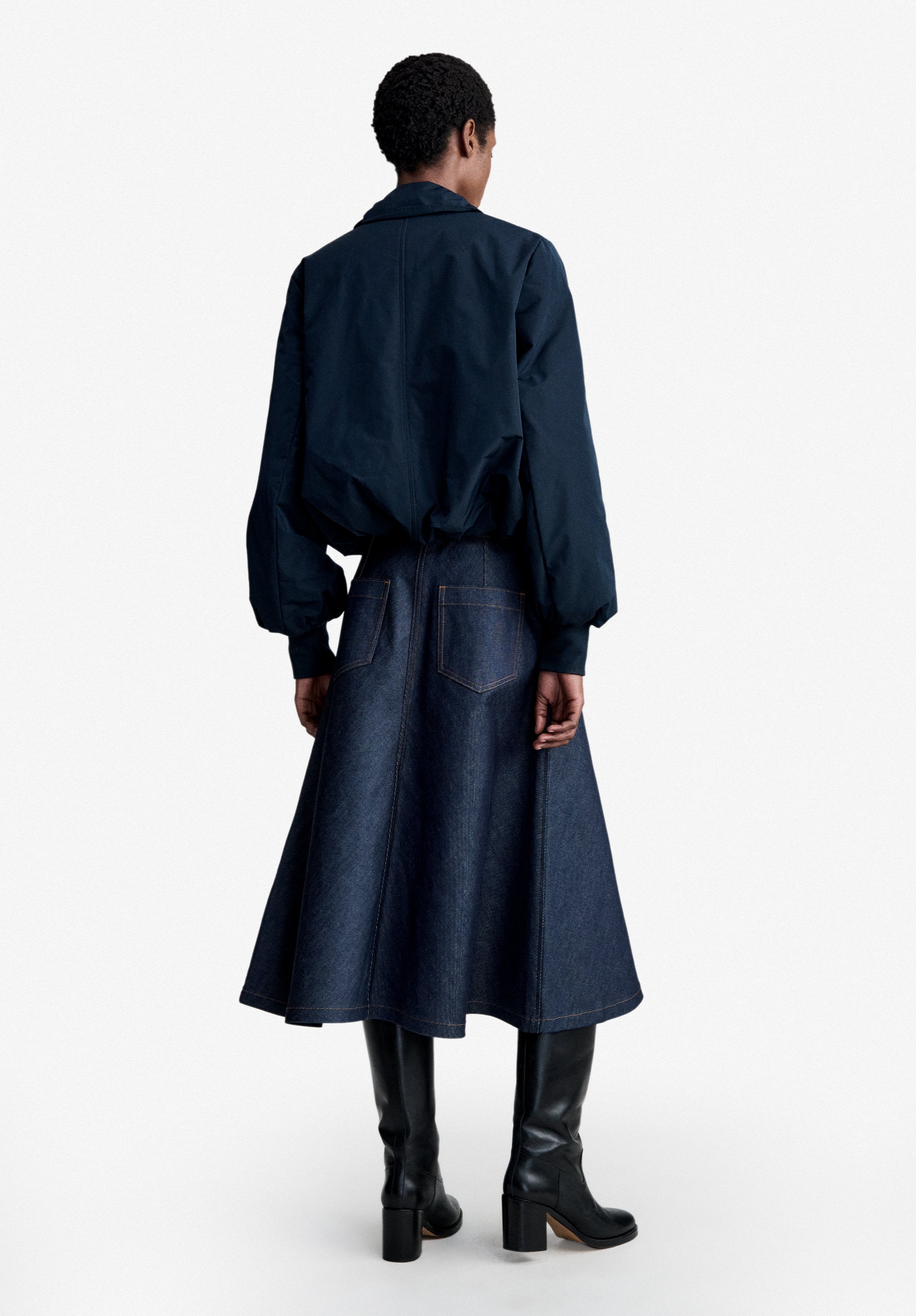 A.P.C. Bomberjacke Taft marineblau Blouson Gr. 34-42 Boxy