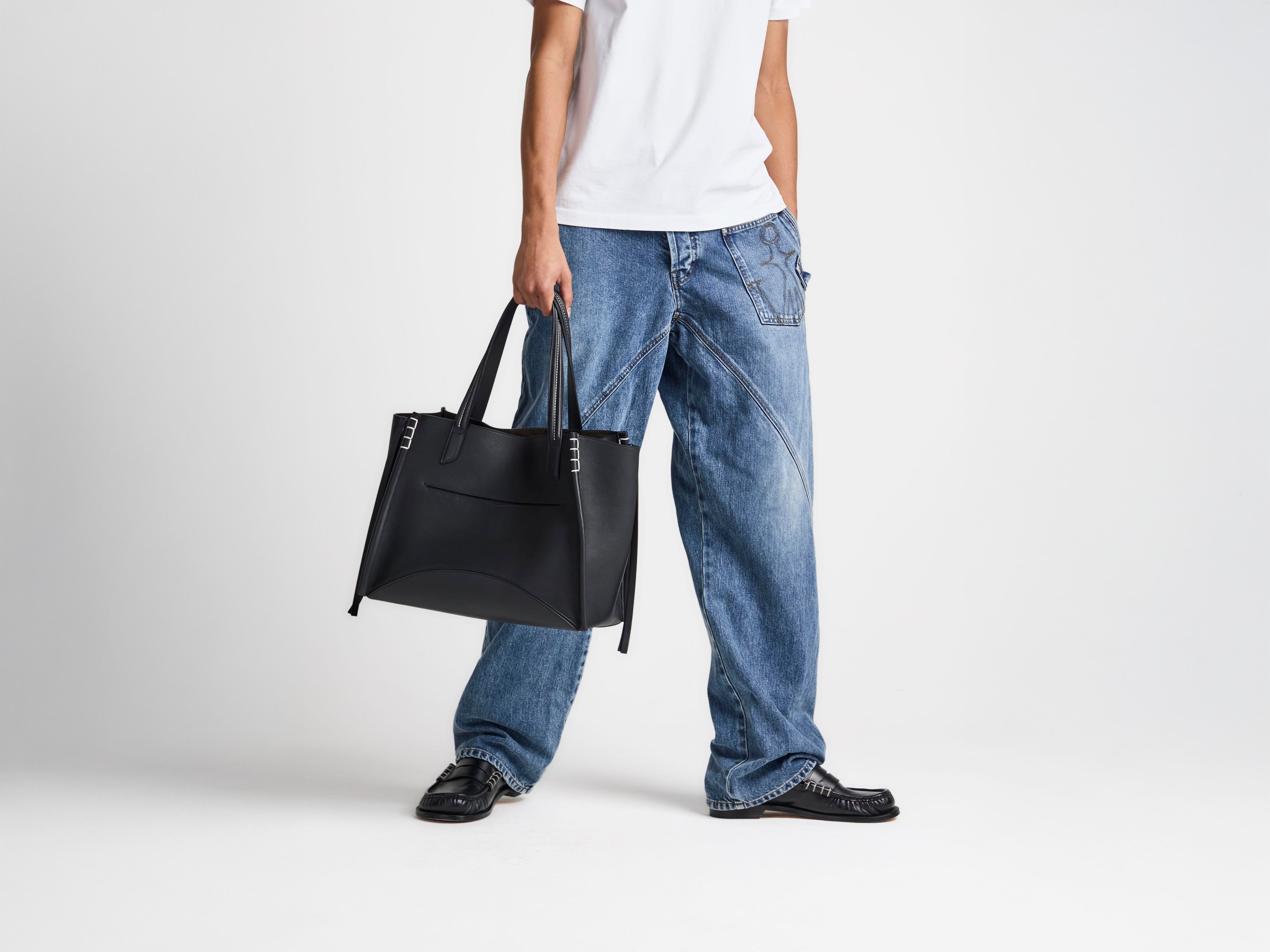 J.W.Anderson Loafer Cabas Tasche Schwarz Leder