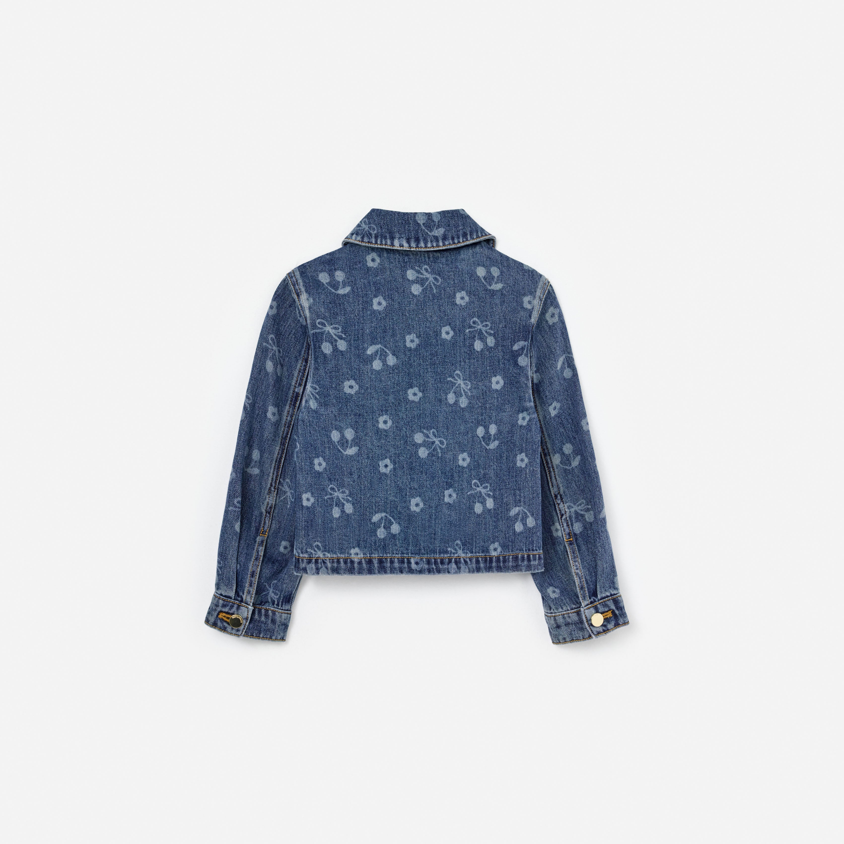 Self Portrait Denim Cherry Bow Jeansjacke Kinder Blau Kirsche