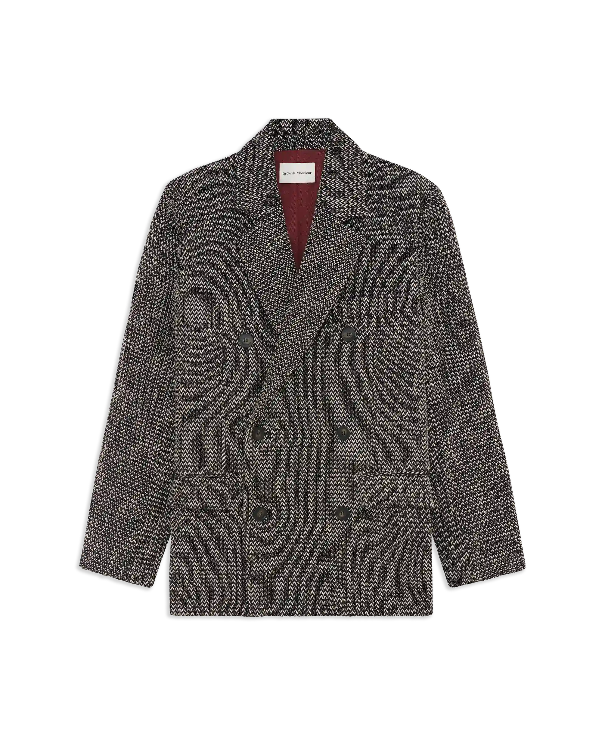 Drôle De Monsieur Tweed Double Breasted Jacket Jacke schwarz