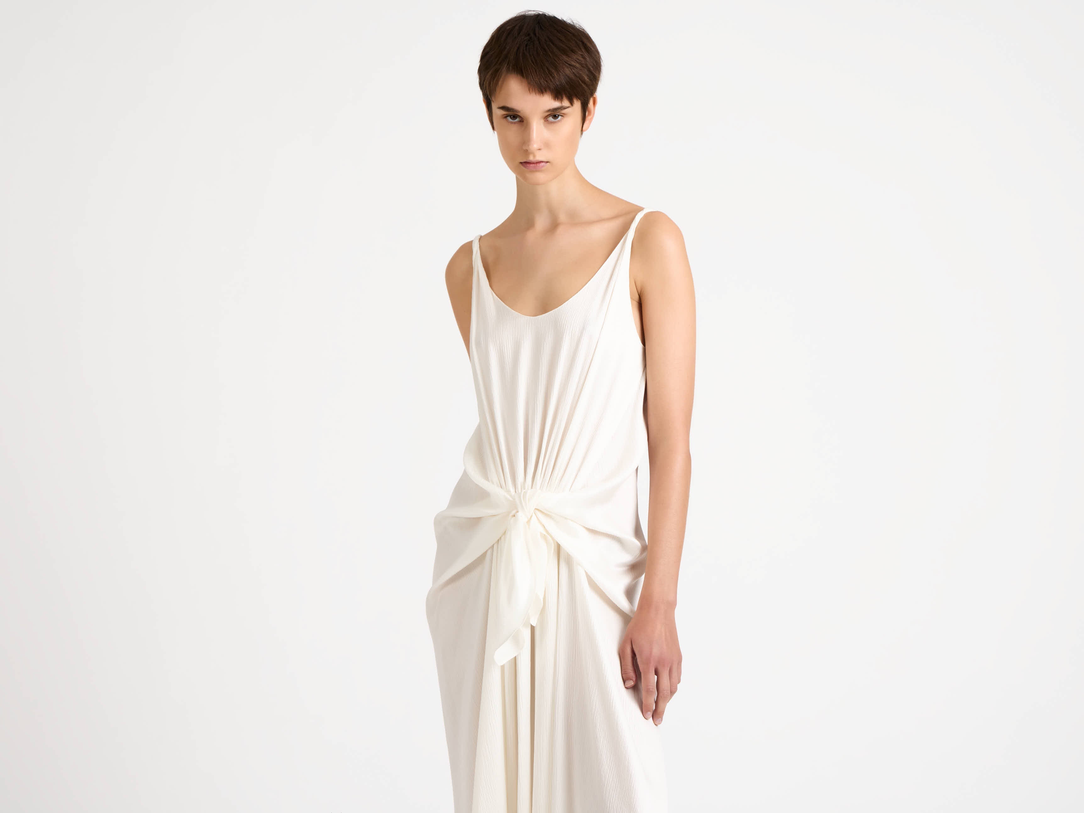 J.W.Anderson Dresses Knotted Waist Longline Kleid Damen Off White