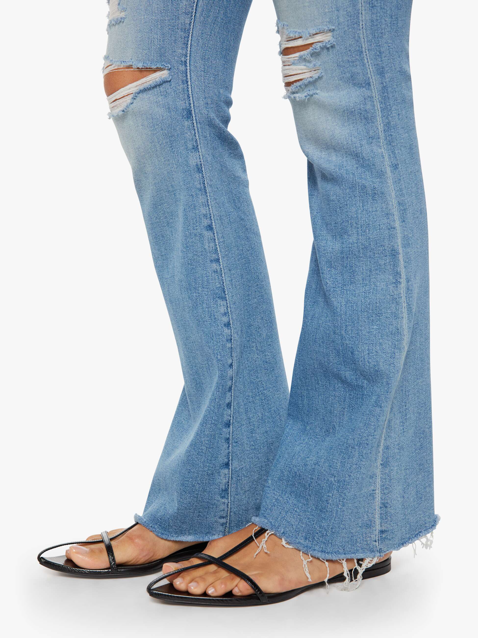 Mother The Weekender Fray Jeans Chaos Is Calling Blau