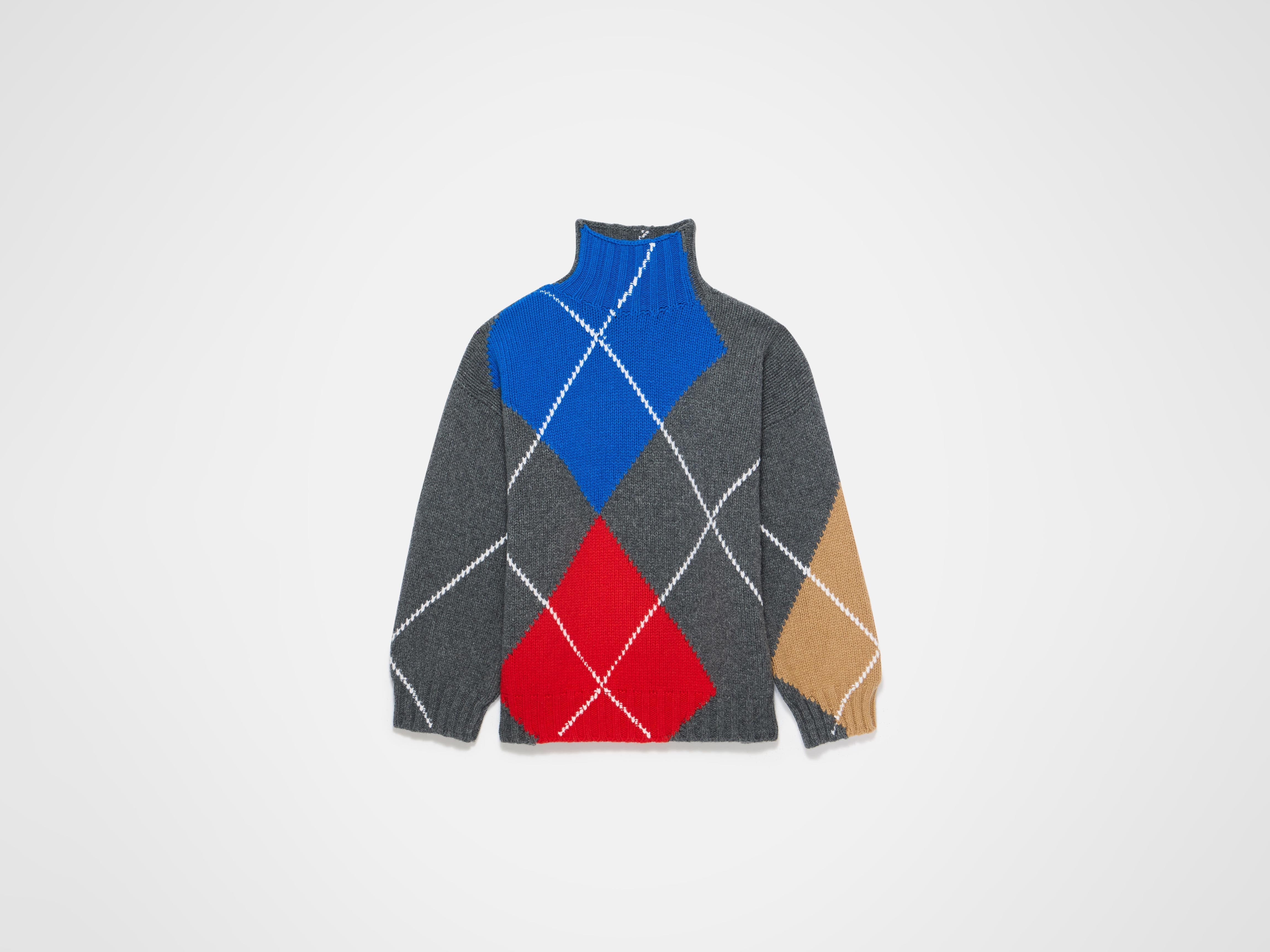 J.W.Anderson x Pringle Argyle Rollkragenpullover Wolle