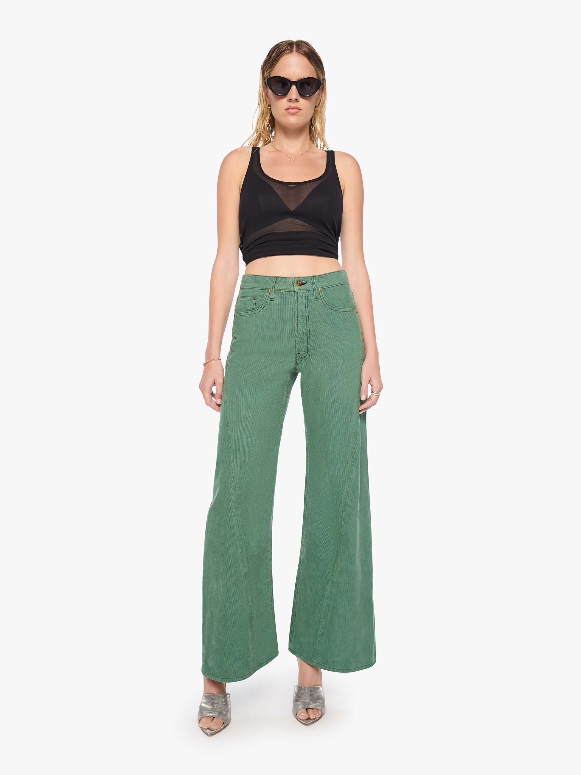 Mother Lemon Twist Sneak Cordhose Dark Ivy grün