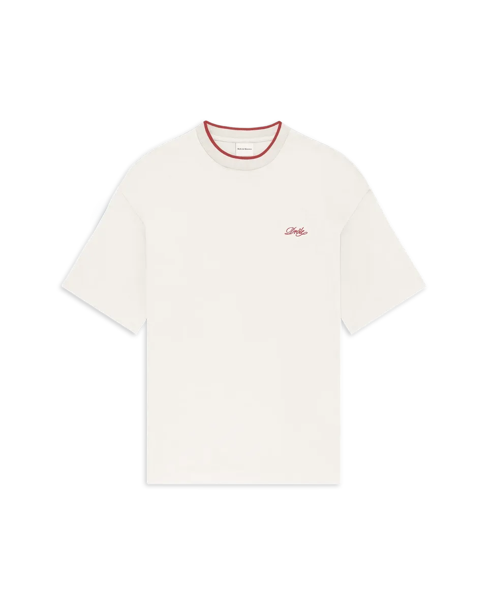 Drôle De Monsieur Bellissima T-Shirt Off White Stickerei