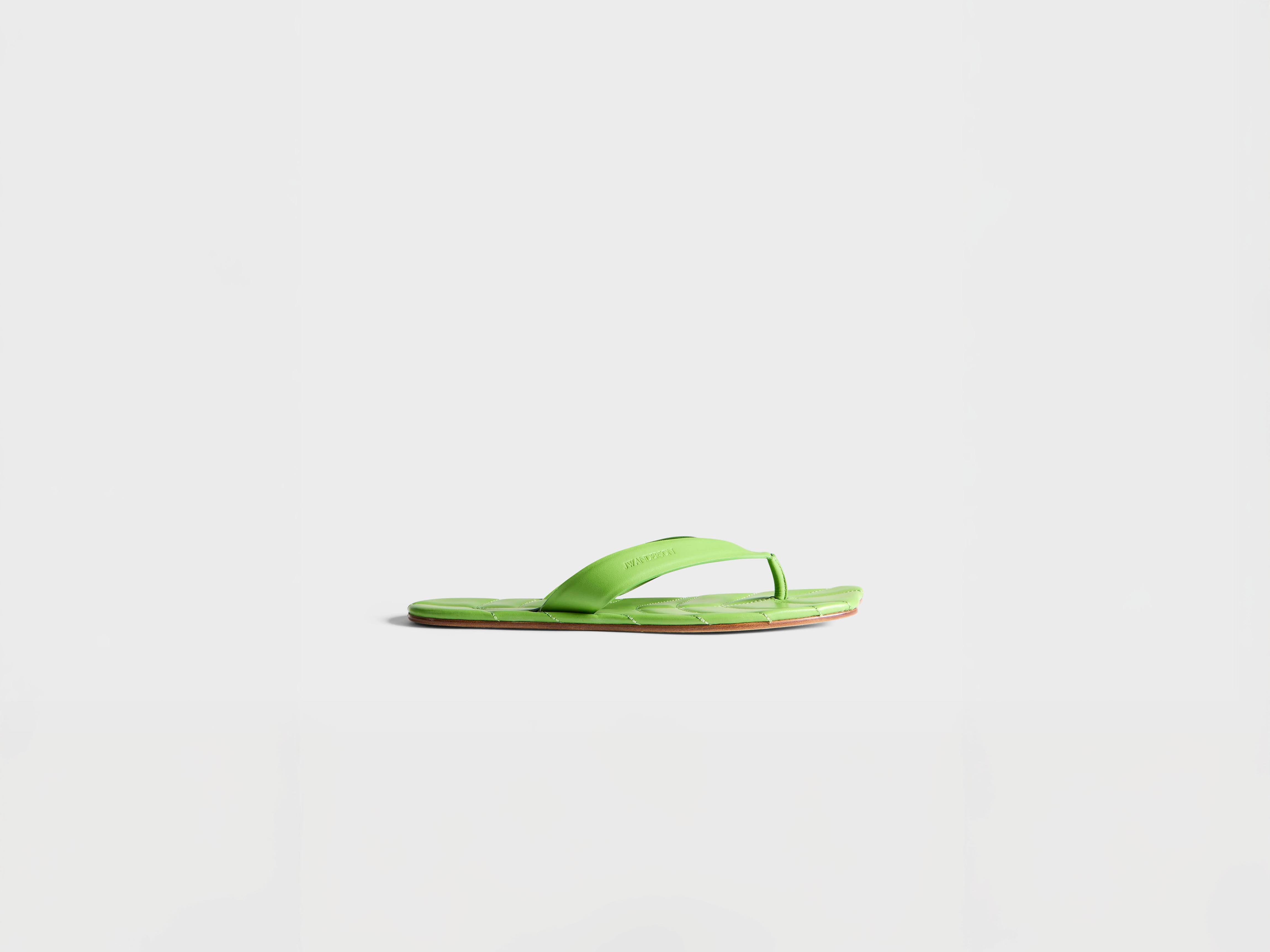 J.W.Anderson Shoes Leaf Slides Pantoletten Lime Leder