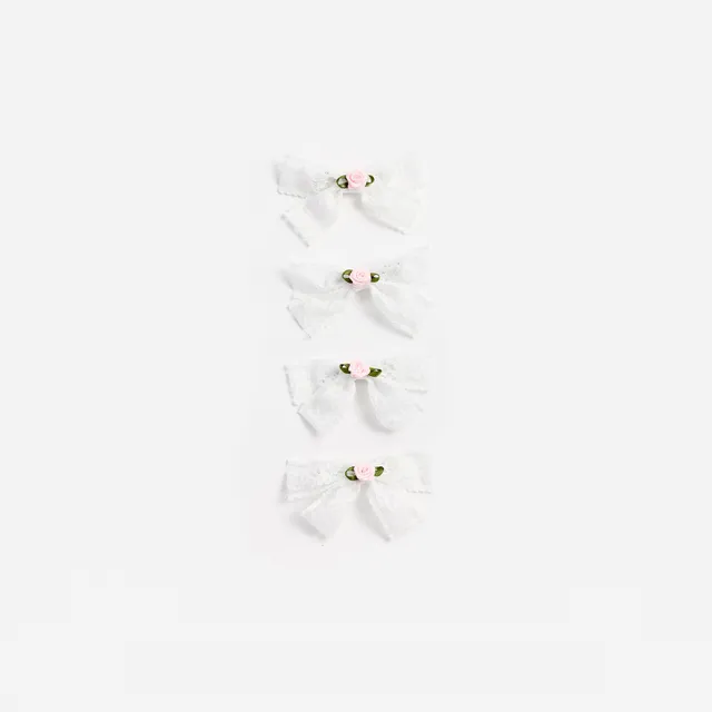 Self Portrait Cream Lace Bow Haarspange Creme Spitze