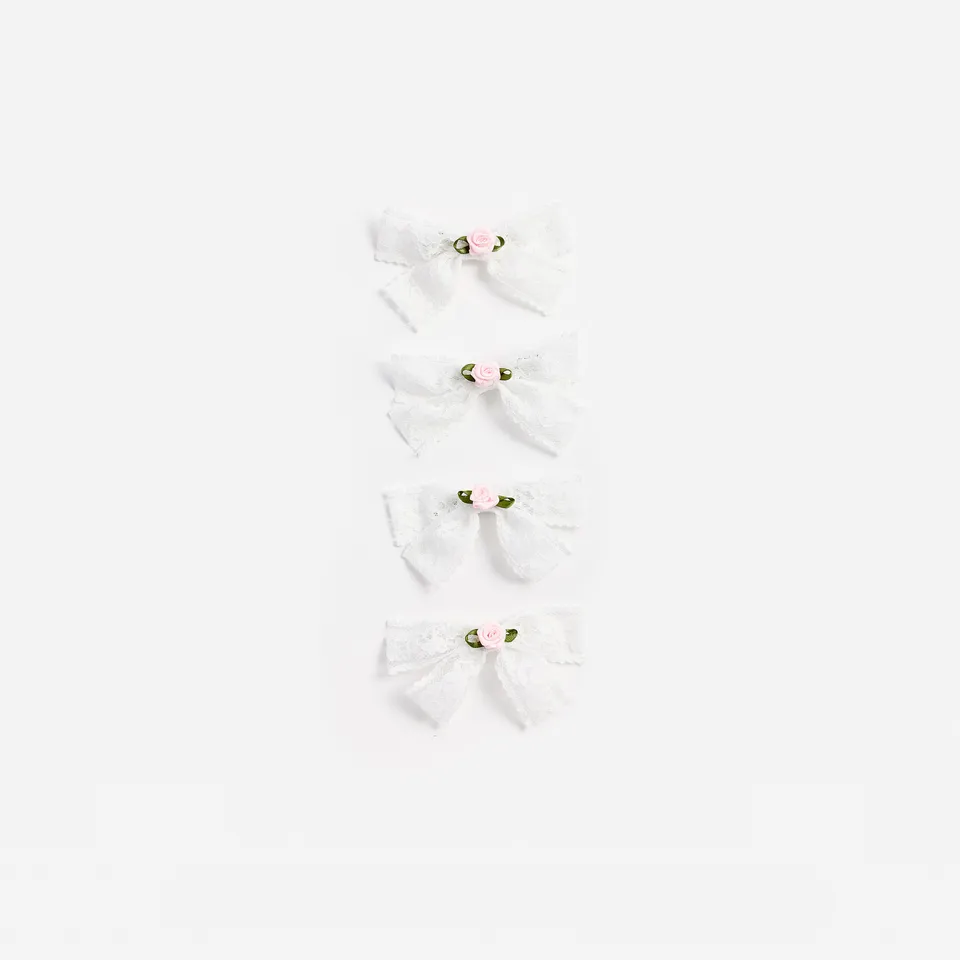 Self Portrait Cream Lace Bow Haarspange Creme Spitze