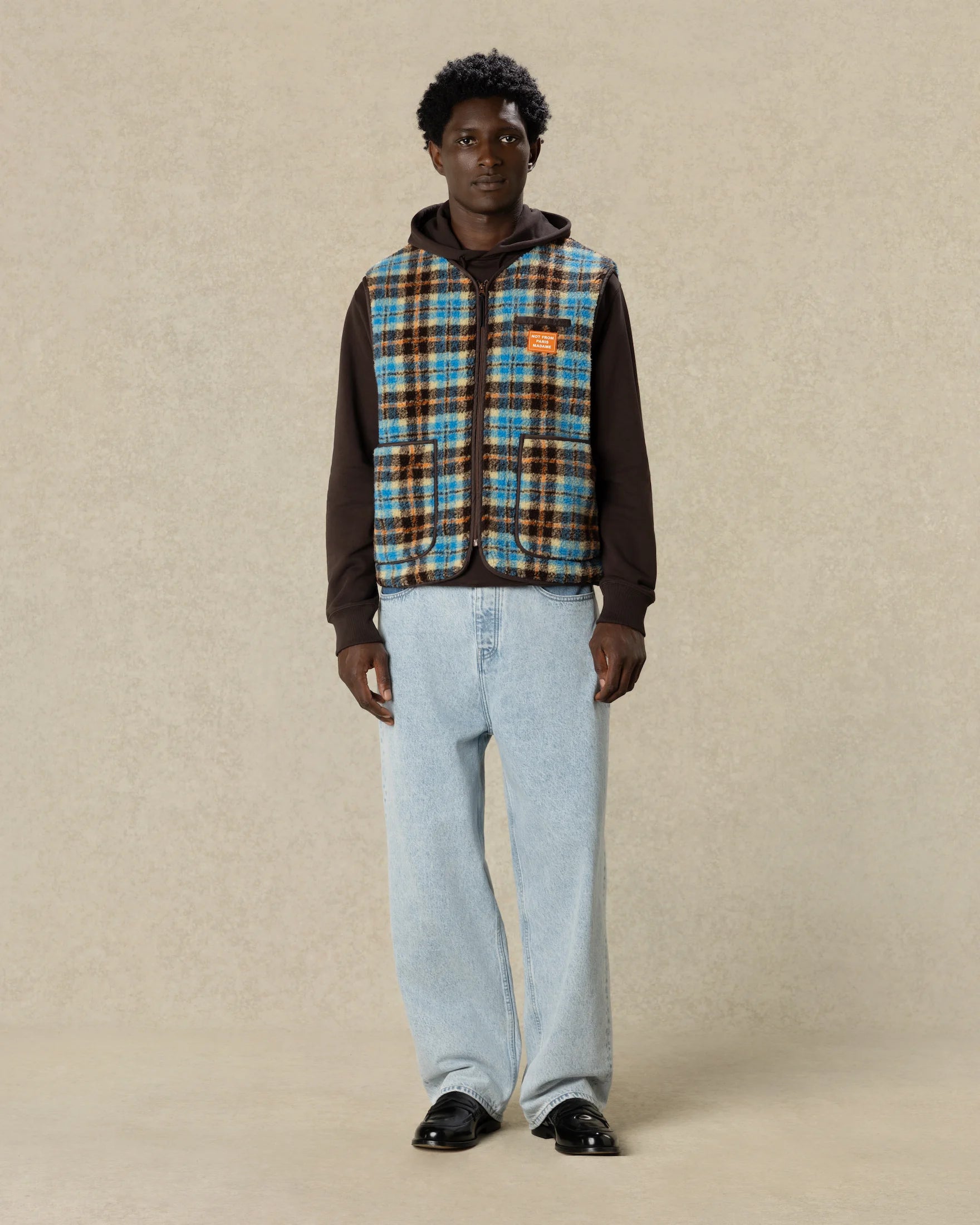 Drôle De Monsieur Sherpa Checked Weste Multicolor Polyester
