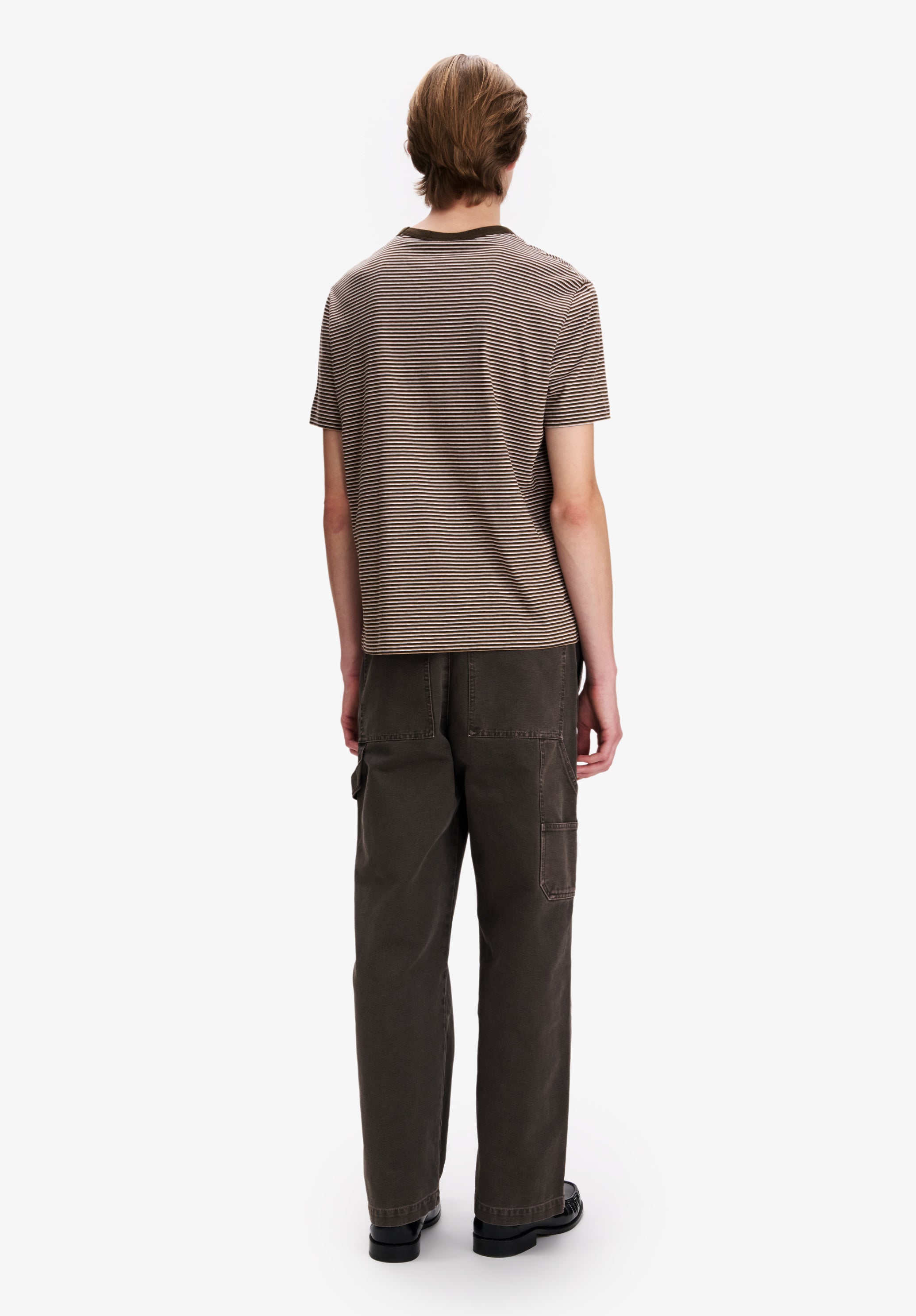 A.P.C. Gestreiftes T-Shirt braun Bio-Baumwolle Größe M