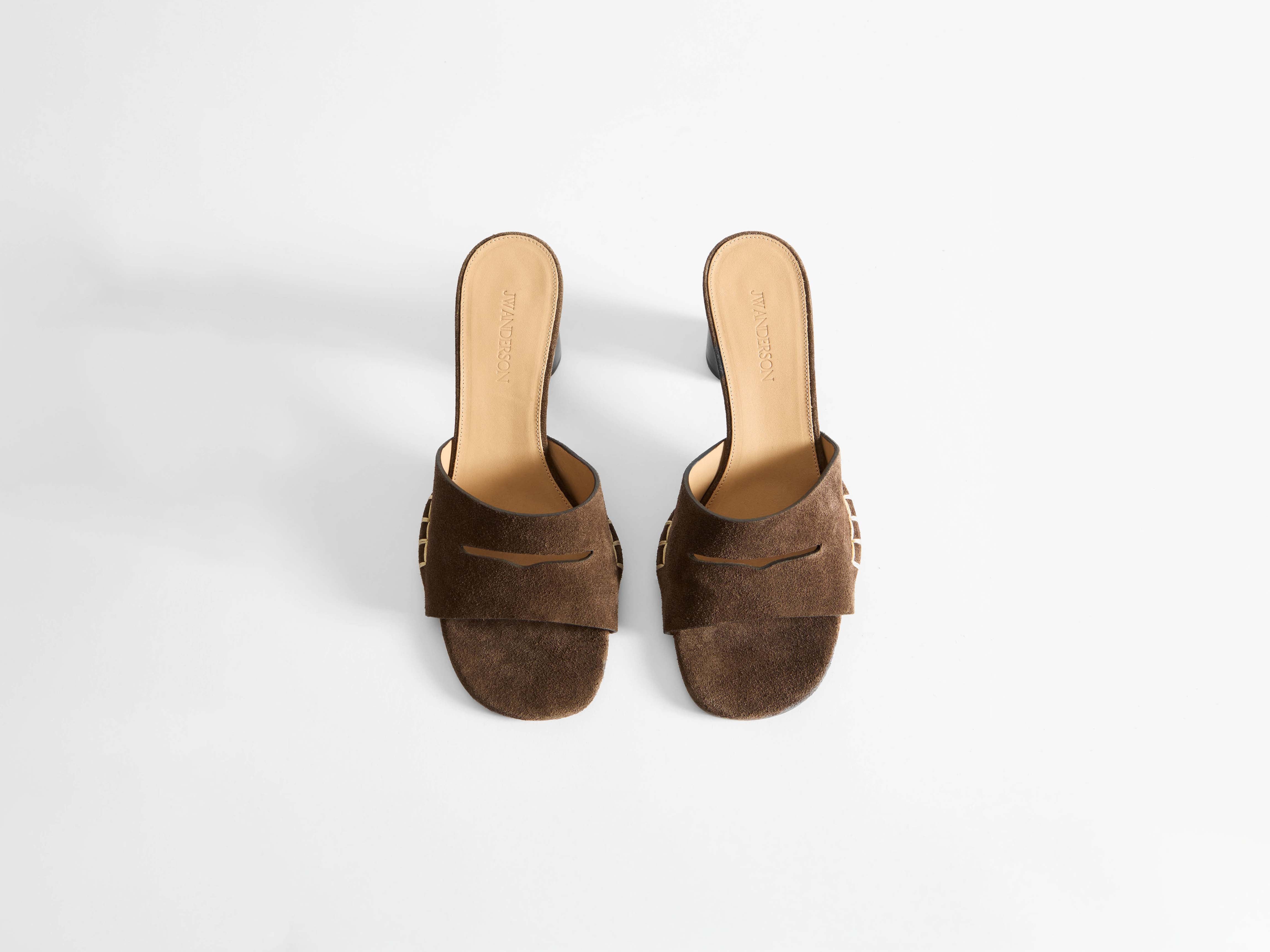 J.W.Anderson Loafer Mule Pantoletten Schokobraun Wildleder