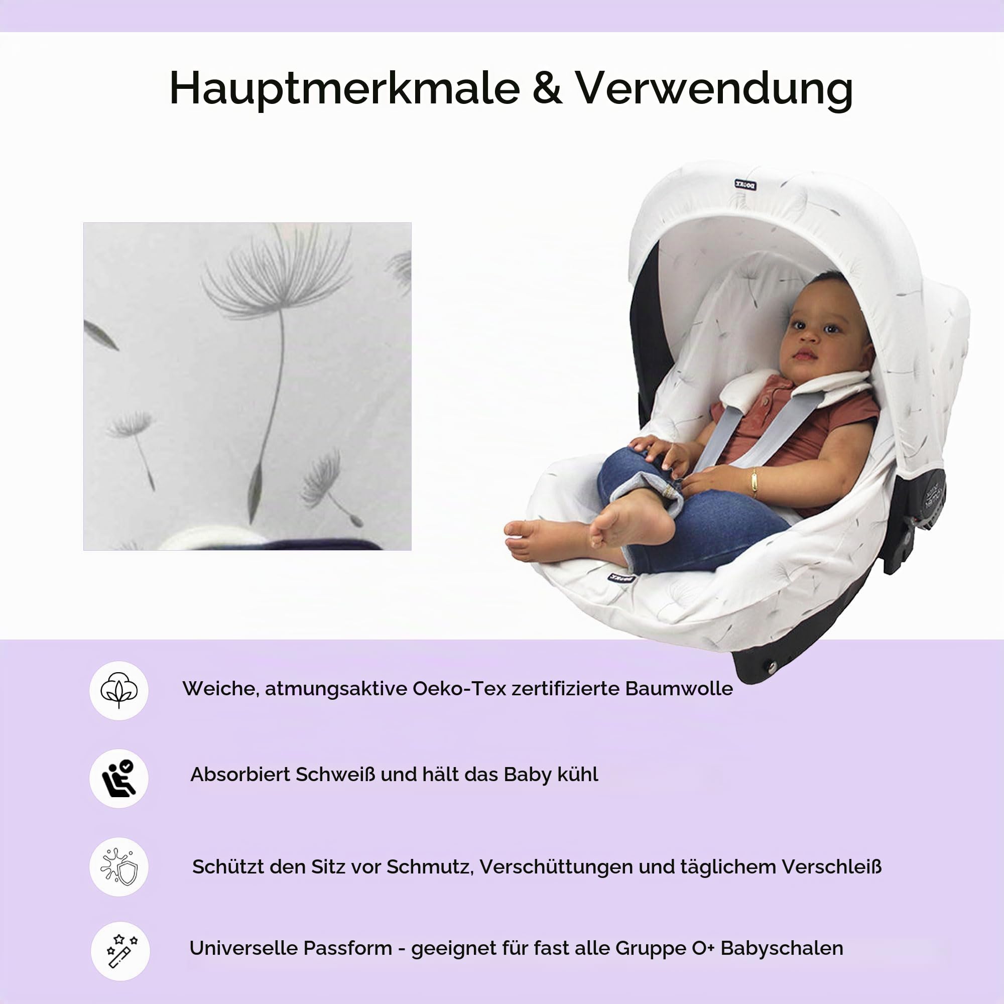 Dooky Seat Cover 0+ Babyschalenbezug Dandelion Baumwolle