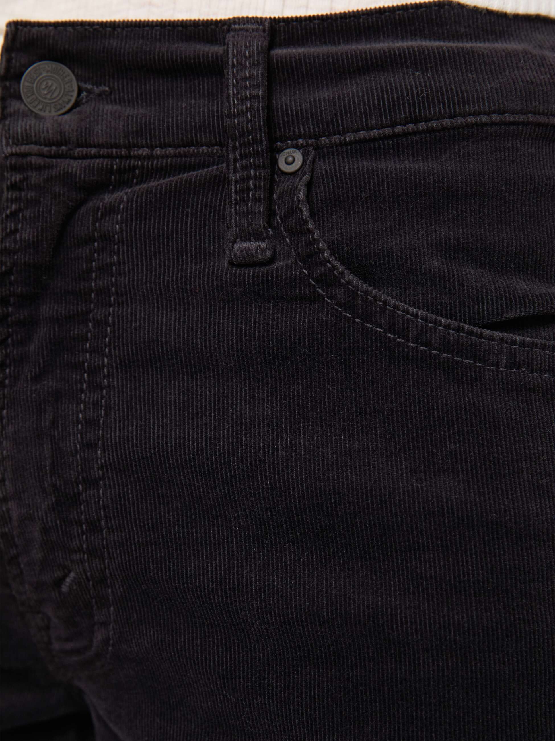 Mother The Newbie Ankle Cordhose Beluga Schwarz