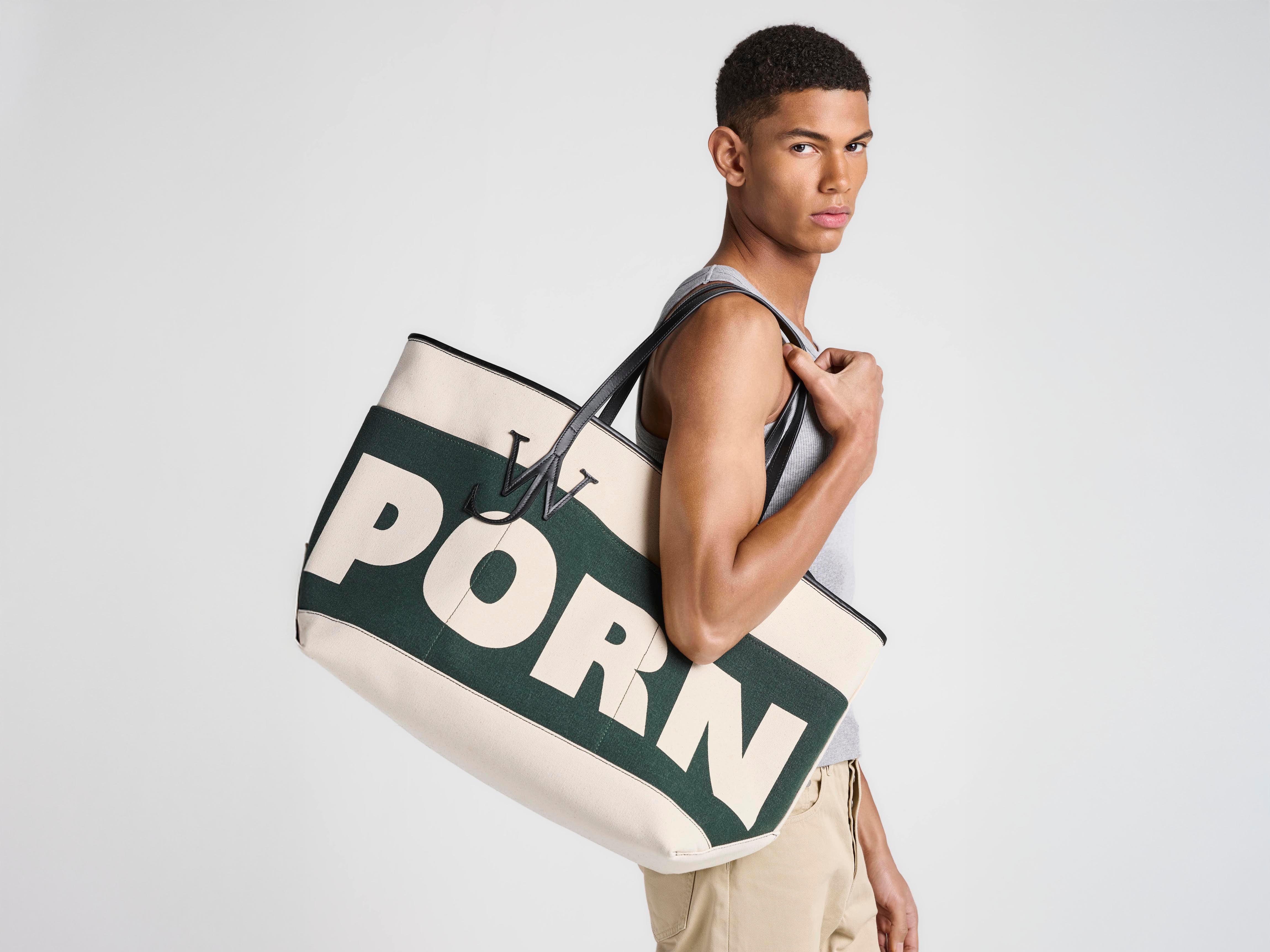 J.W.Anderson XL Porn Anchor Tote Grün Canvas