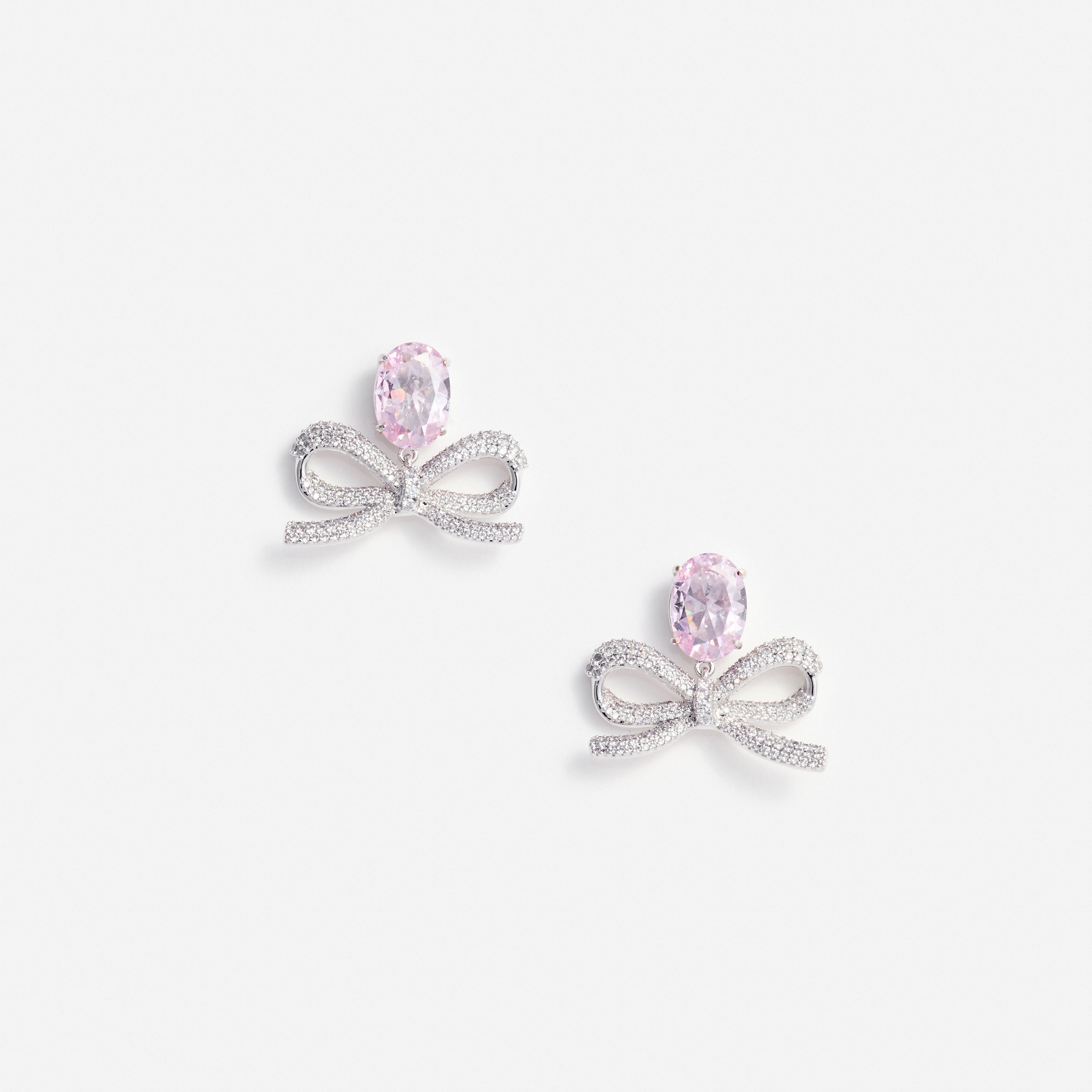 Self-Portrait Pink Crystal Bow Ohrringe Rosa One Size