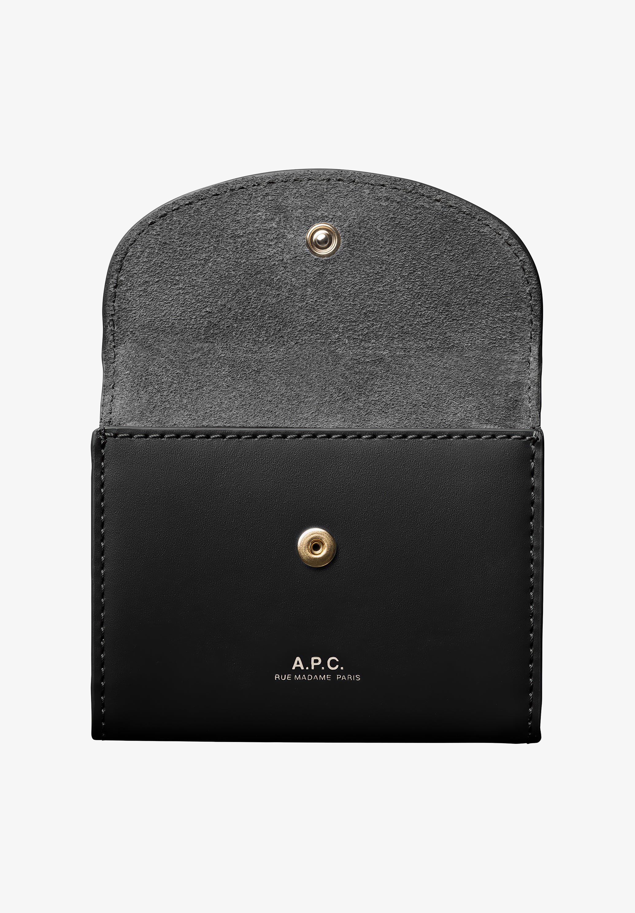 A.P.C. Genève Business Kartenhalter Leder TU Gold-Logo