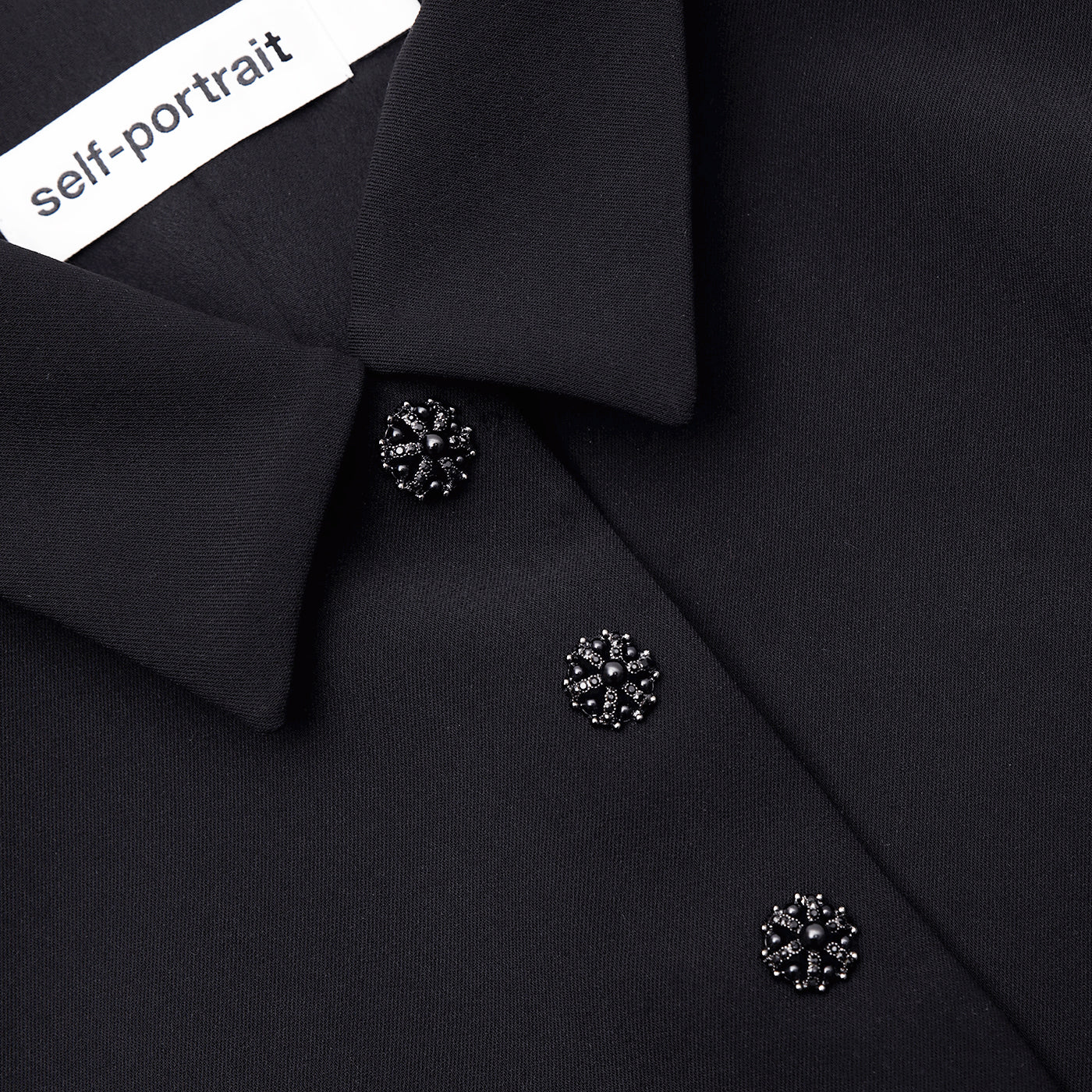 Self-Portrait Black Tailored Jumpsuit Schwarz Crepe Kragen