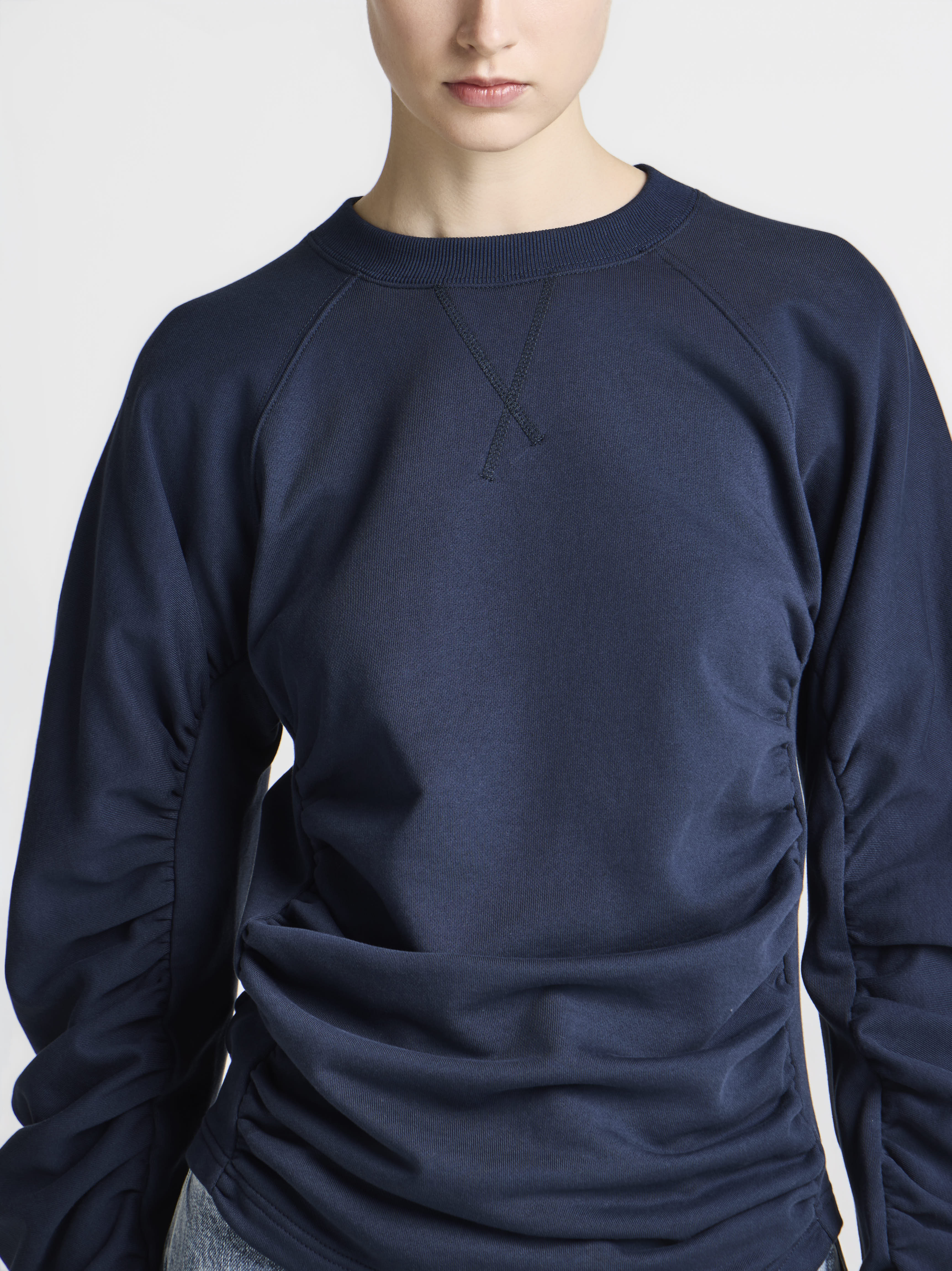 J.W.Anderson Ruched Sleeve Sweatshirt Navy Damen