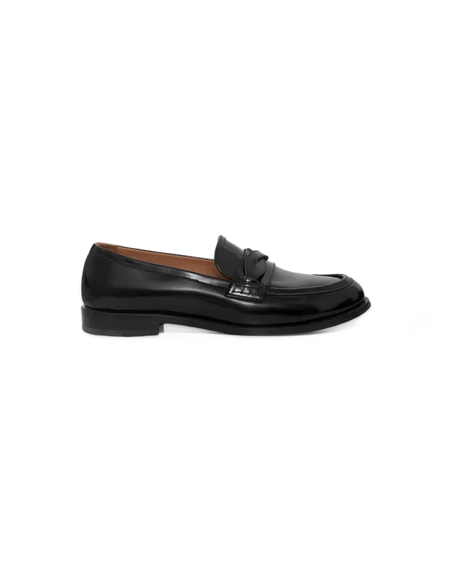 Drôle De Monsieur Mocassin Tresse Loafer Schwarz Lammleder