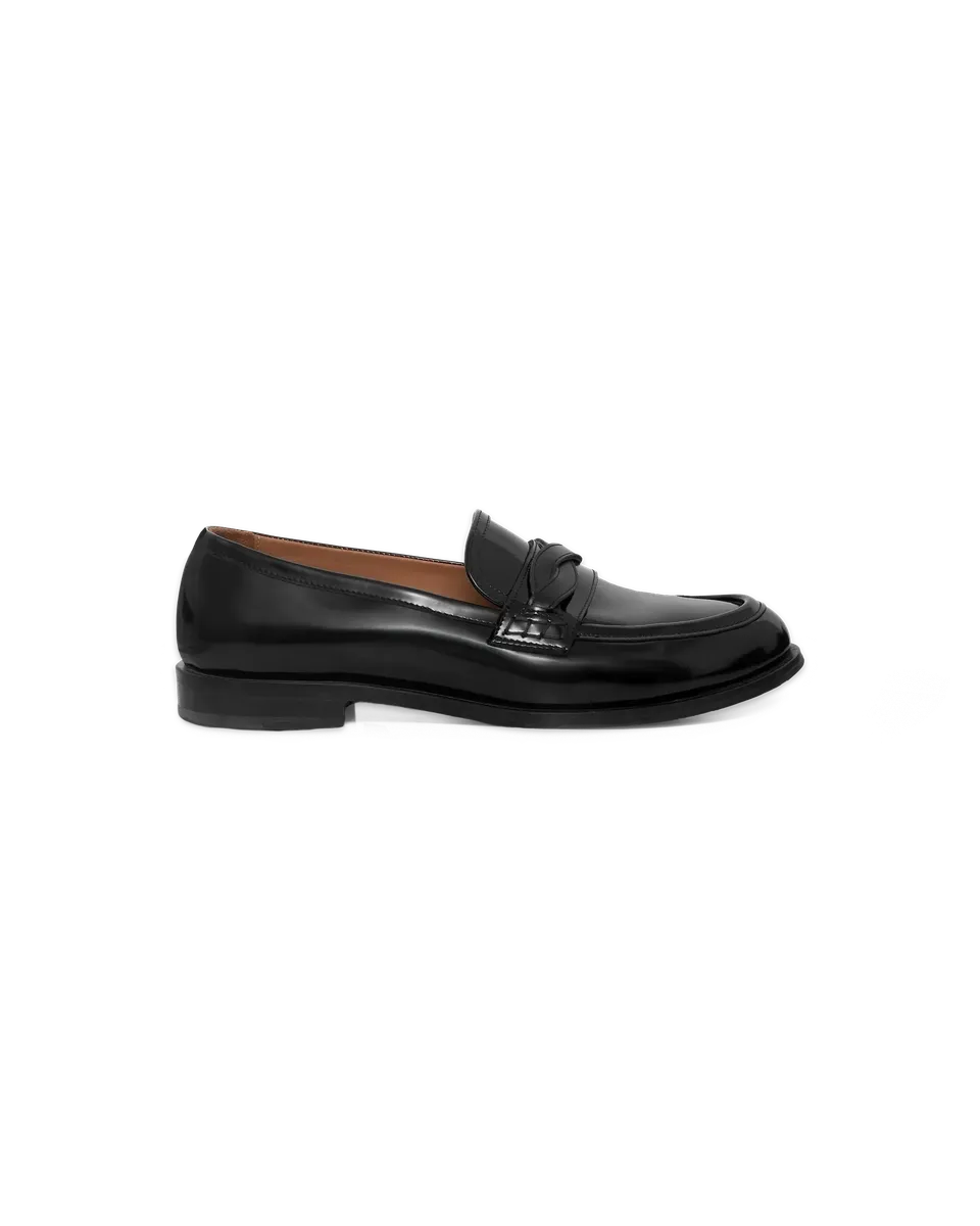 Drôle De Monsieur Mocassin Tresse Loafer Schwarz Lammleder