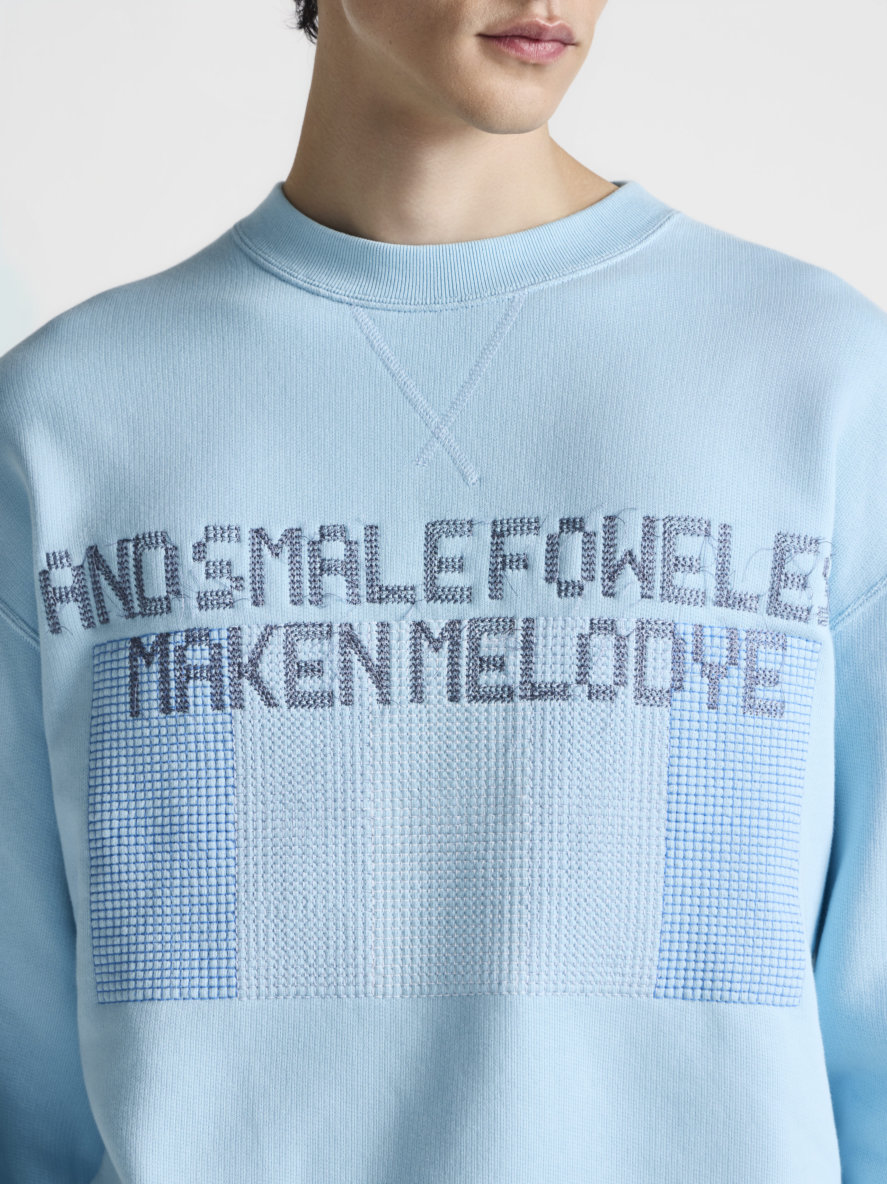 J.W.Anderson Painted Birds Sweatshirt Sky Blue Baumwolle