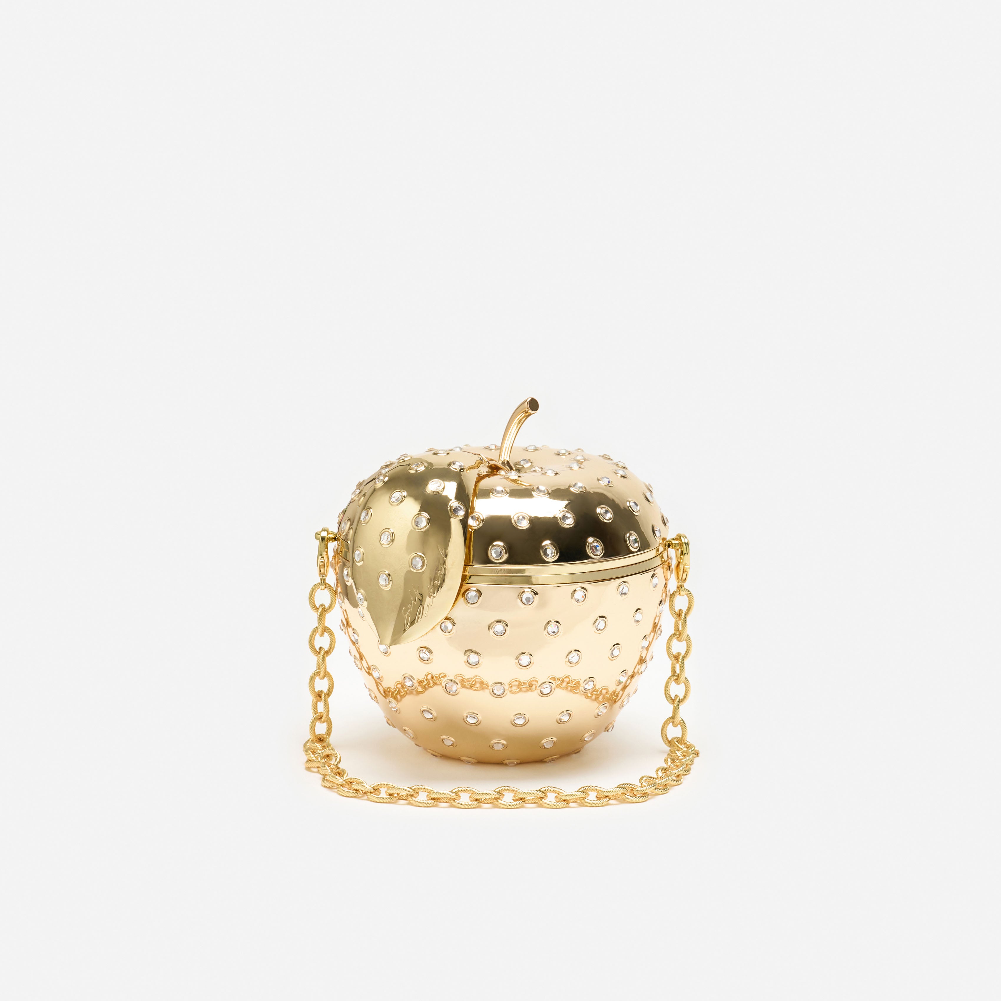 Self Portrait Gold Crystal Apple Clutch Mini Gold Tasche