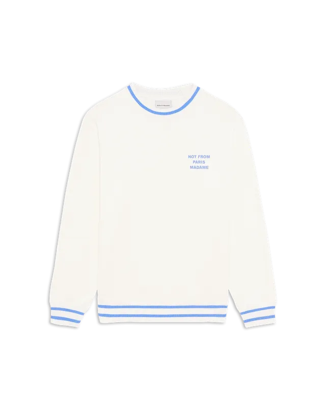 Drôle De Monsieur Sport Slogan Sweatshirt Pullover Off-White