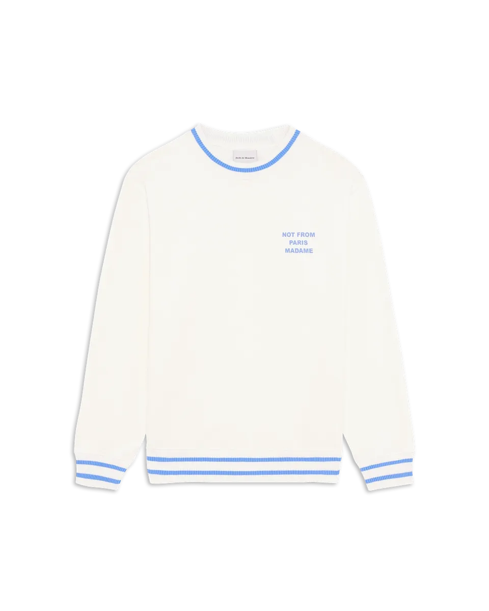 Drôle De Monsieur Sport Slogan Sweatshirt Pullover Off-White