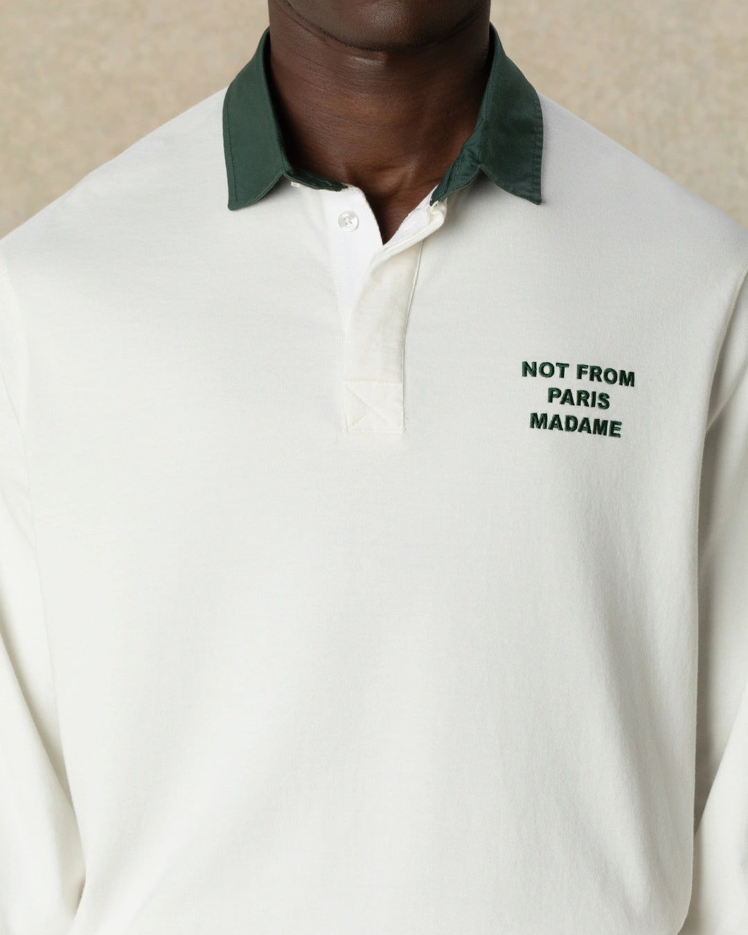 Drôle De Monsieur Slogan Longsleeve Polo Poloshirt Off-White