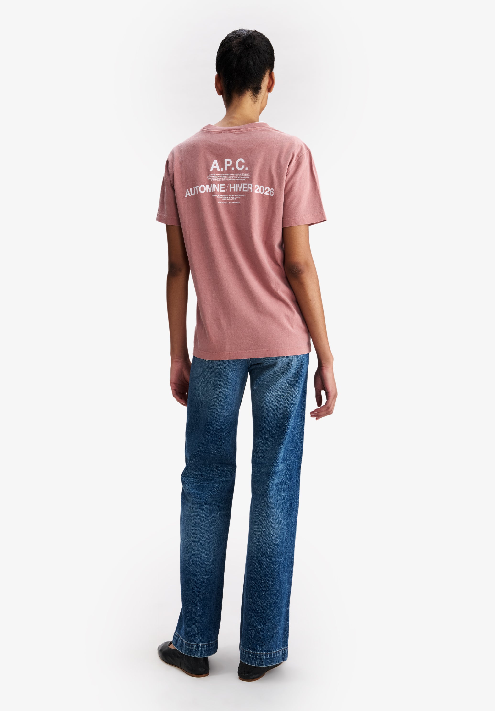 A.P.C. Herbst 27 T-Shirt himbeerrosa Bio-Baumwolle