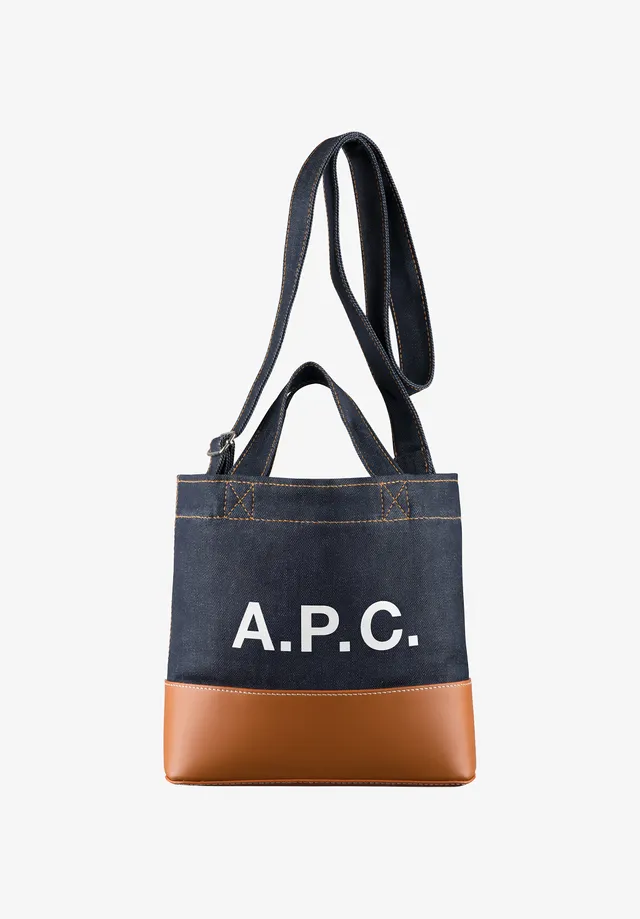 A.P.C. BAGS Axel Mini Stoffbeutel Denim TU Leder