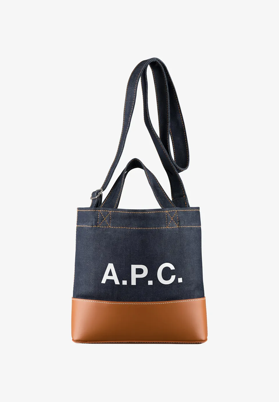 A.P.C. BAGS Axel Mini Stoffbeutel Denim TU Leder