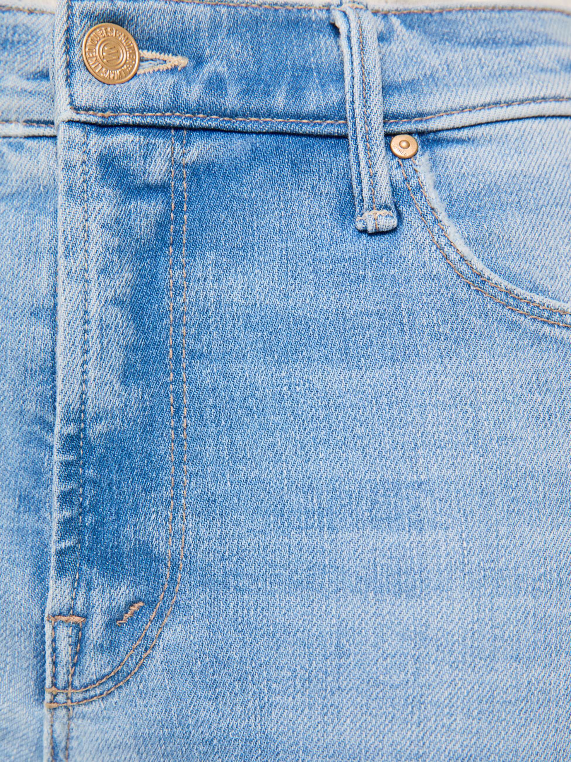 Mother The Runaway Flare Jeans Hellblau Mid-Rise Stretch