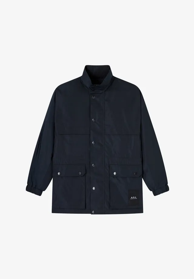 A.P.C. Windbreaker Jacke marineblau mit Kapuze