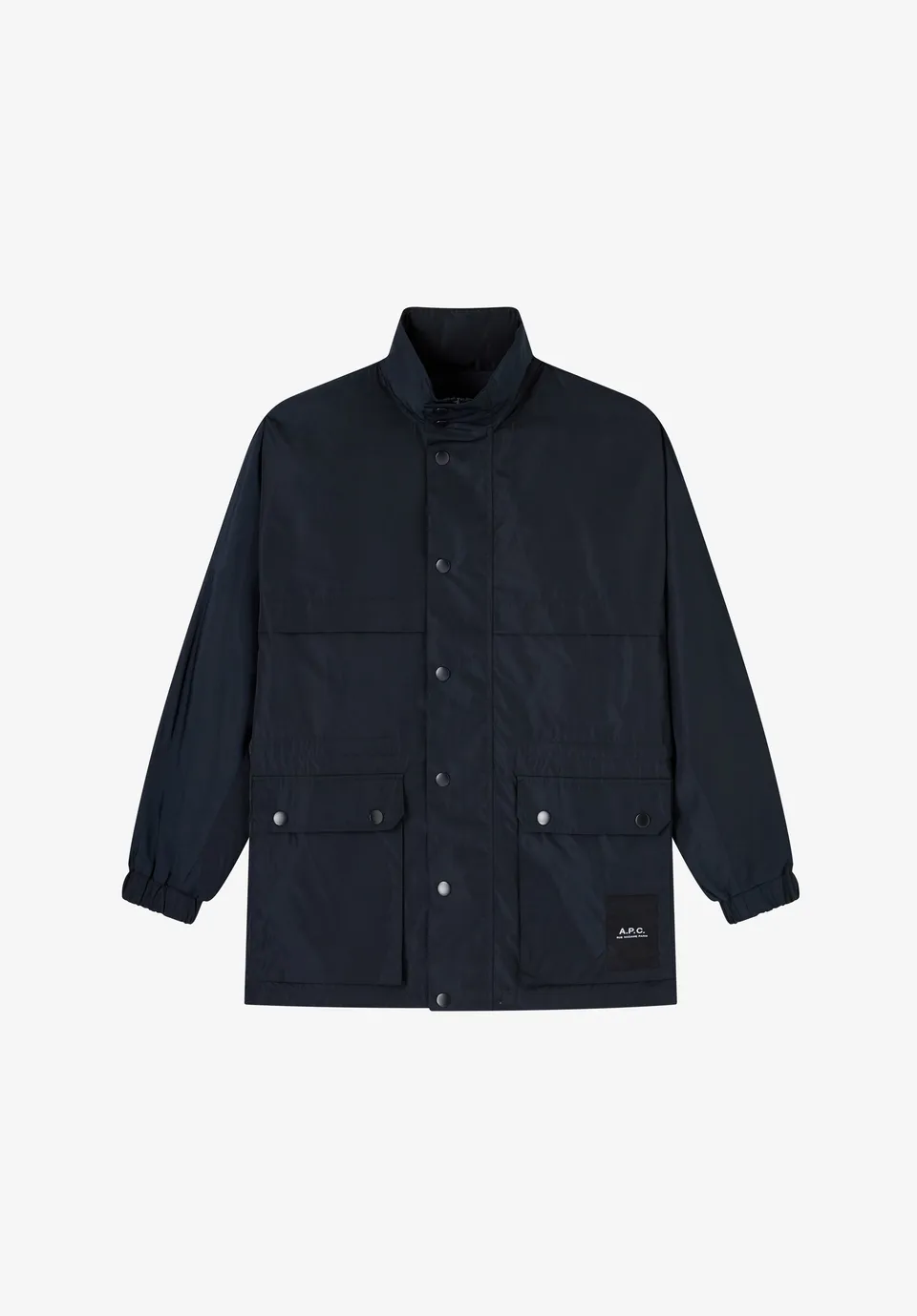 A.P.C. Windbreaker Jacke marineblau mit Kapuze