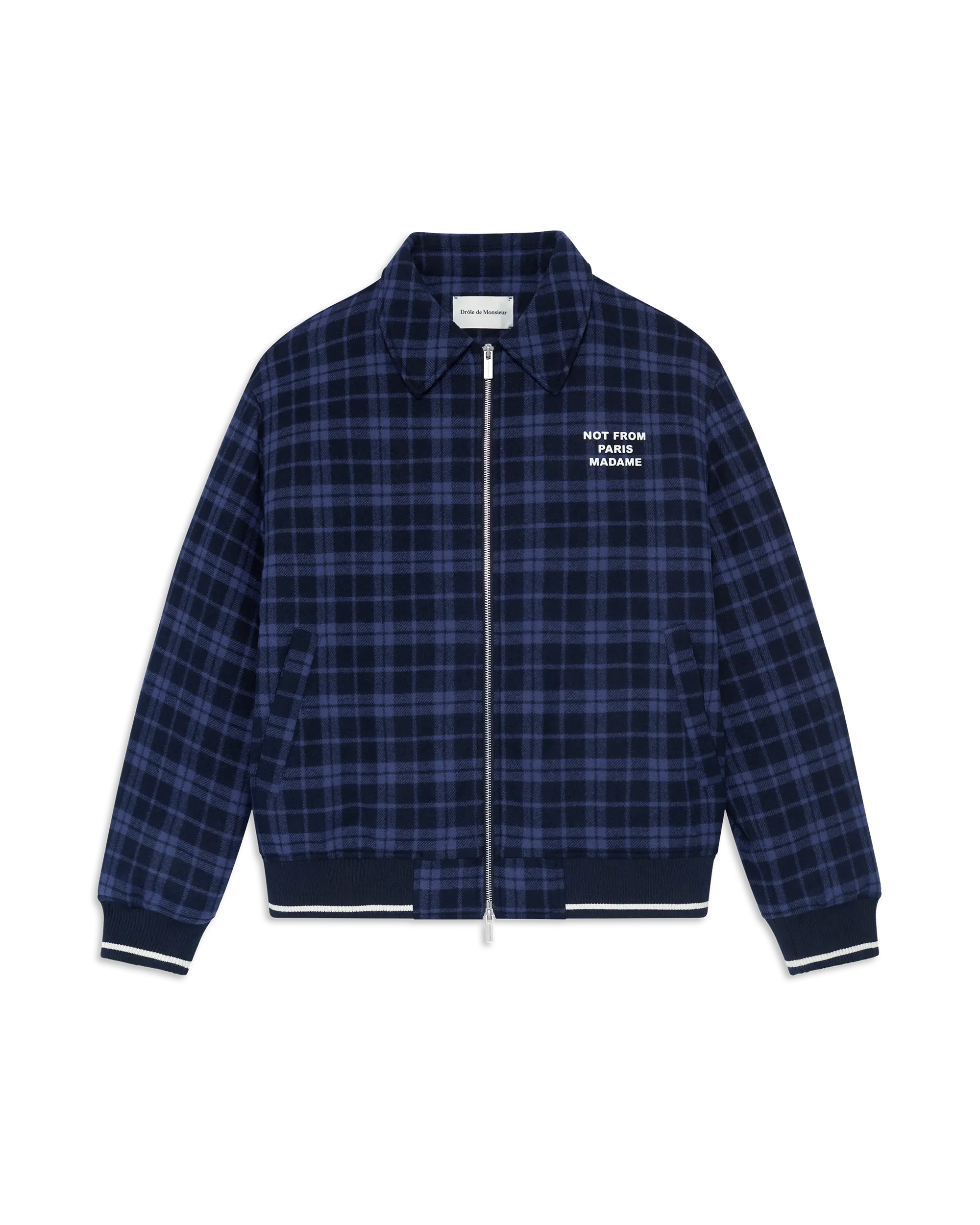 Drôle De Monsieur Check Flannel Jacke Navy Wolle