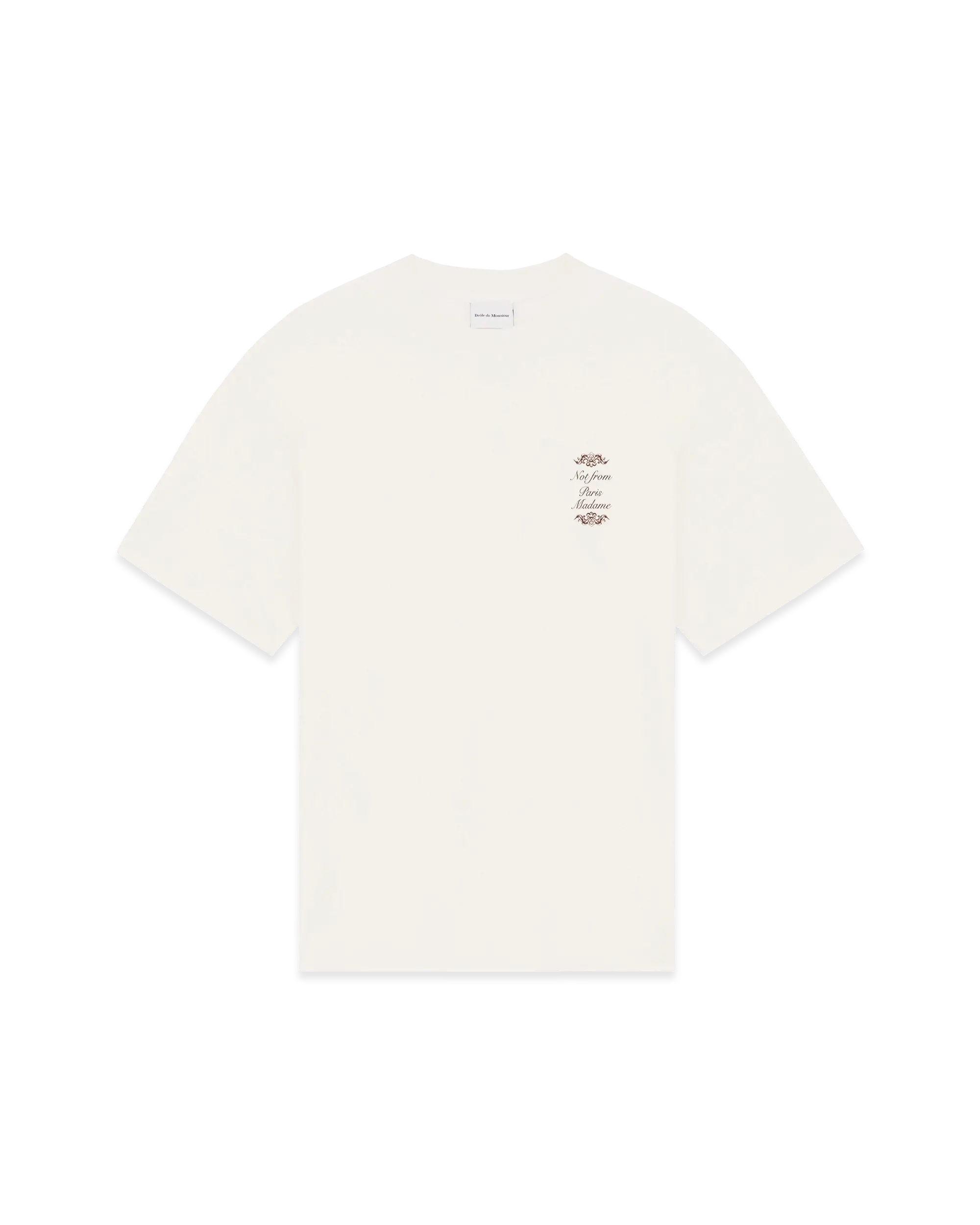 Drôle De Monsieur Slogan Ornements T-Shirt écru Baumwolle