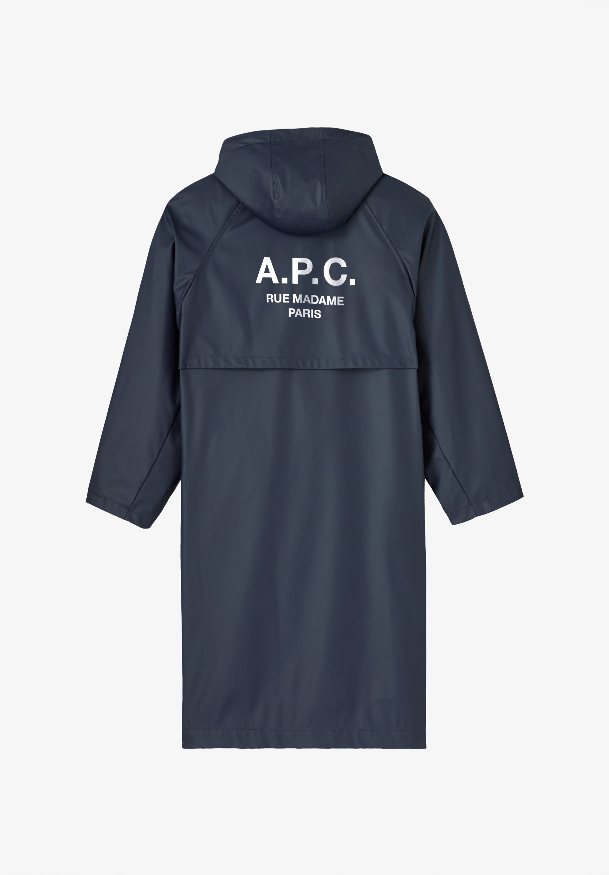 A.P.C. Parka marineblau lang weit Druckknopf