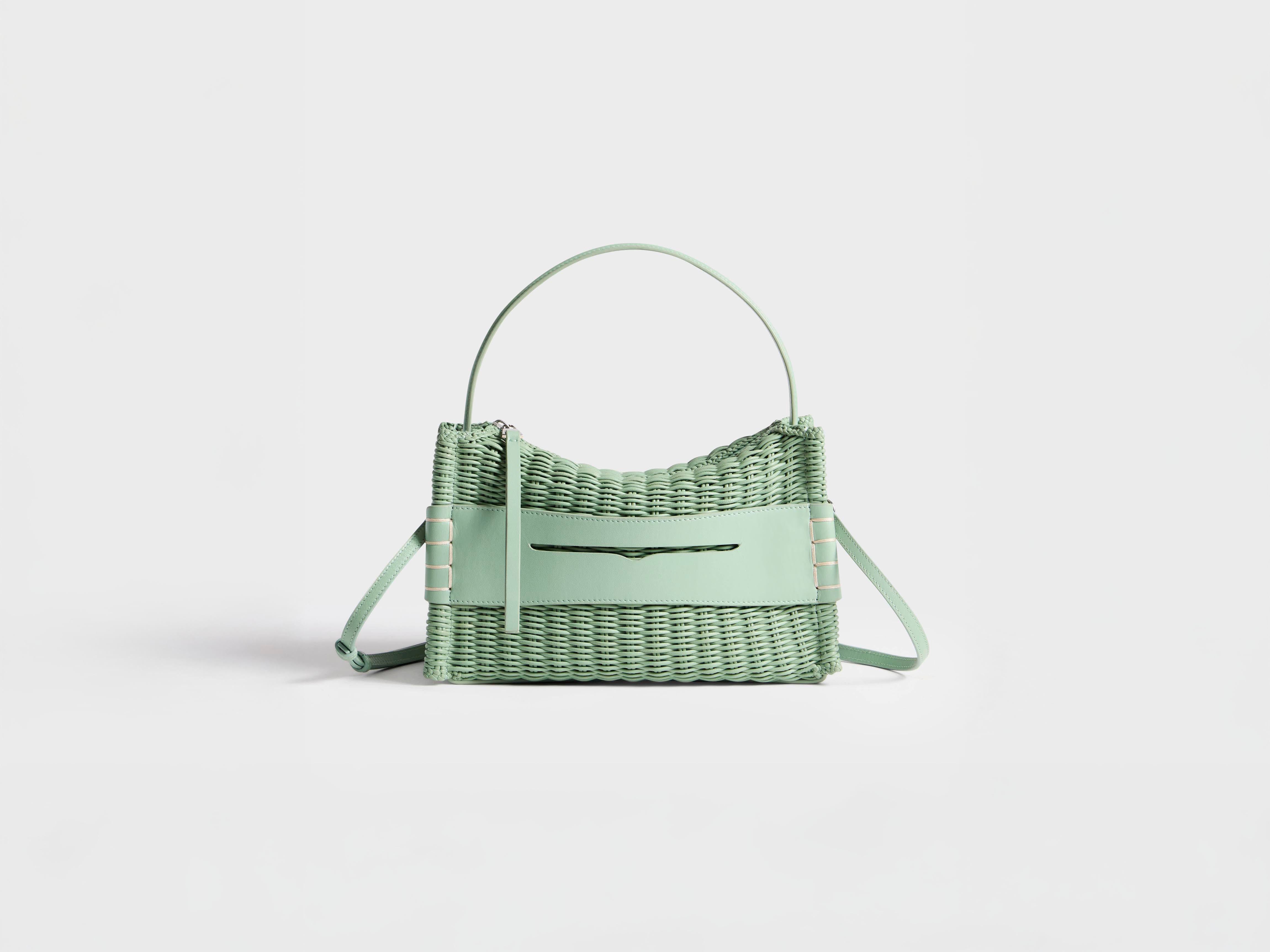 J.W.Anderson Loafer Bag Tasche Salbei geflochten Leder