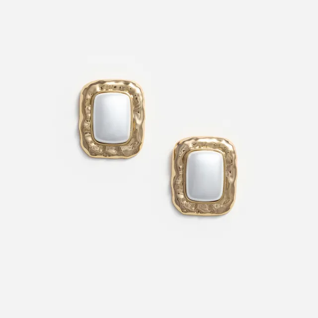 Self Portrait Jewellery Mottled Gold Pearl Earrings Ohrstecker One Size